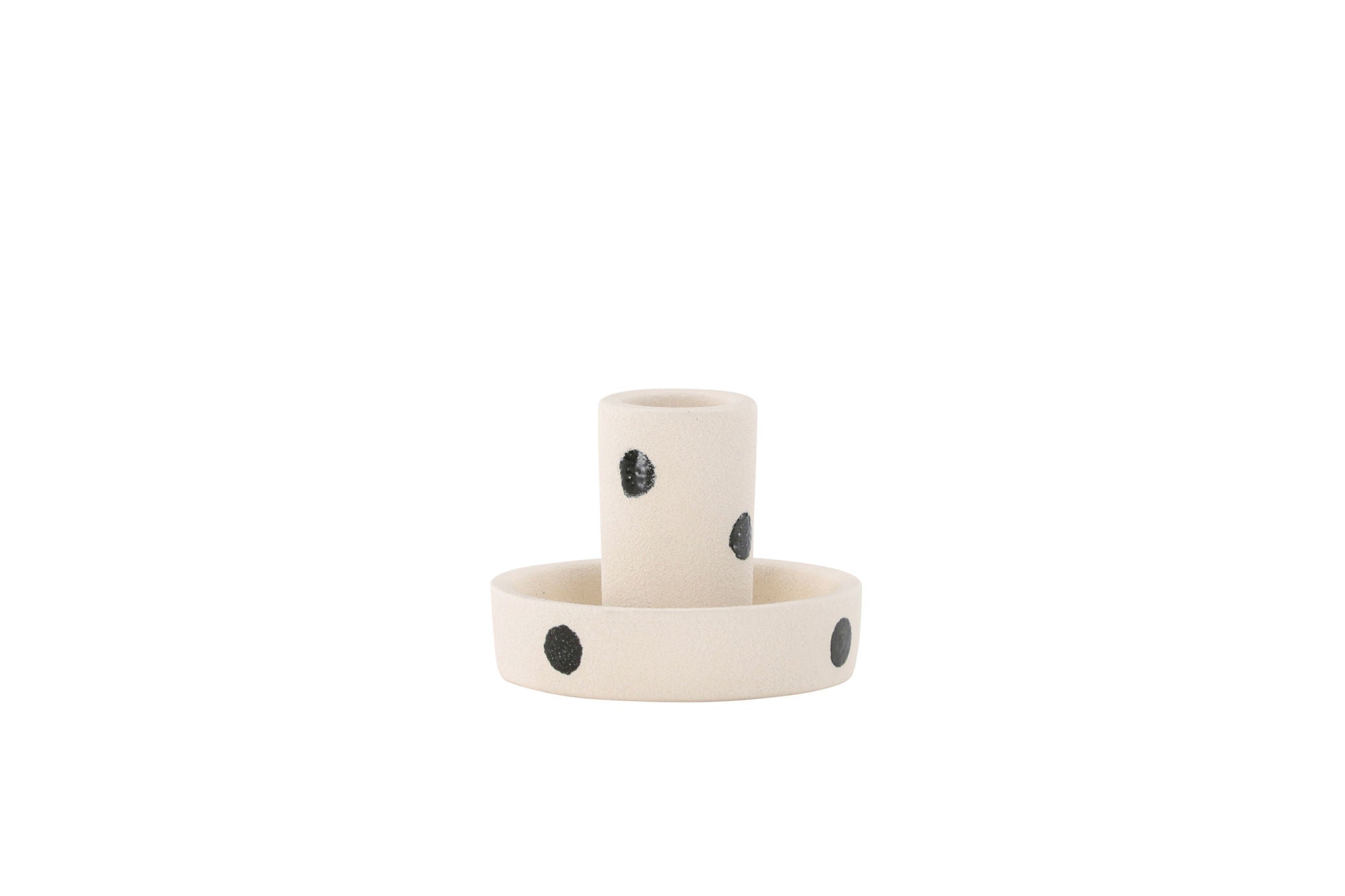 Venture Home Ceco Candlestick - White/Black Dots - W11*H6cm