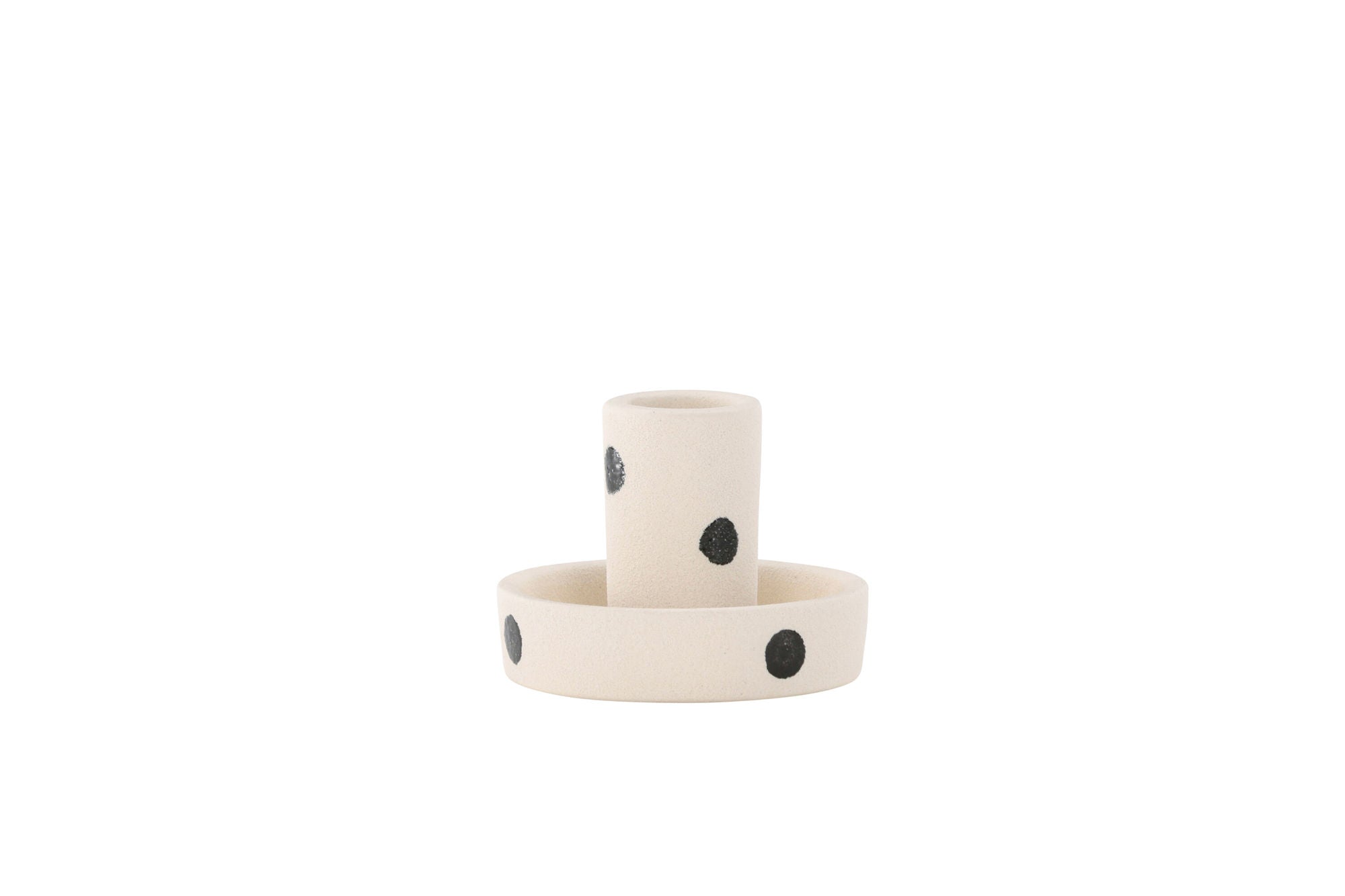Venture Home Ceco Candlestick - White/Black Dots - W11*H6cm