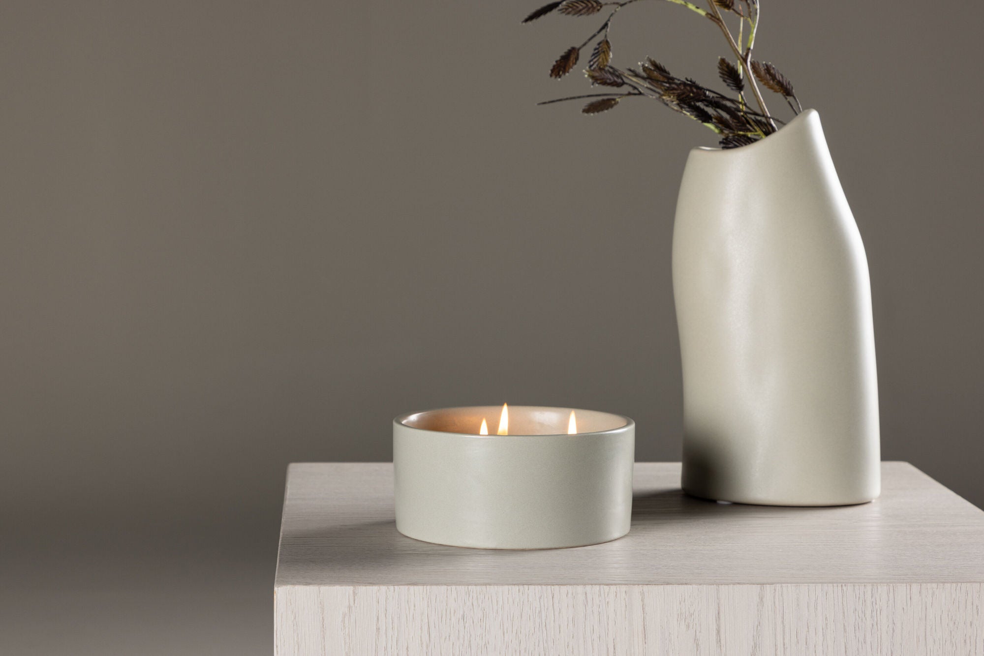 Venture Home Douglas Scented candles -  Light grey -  D13*H6cm