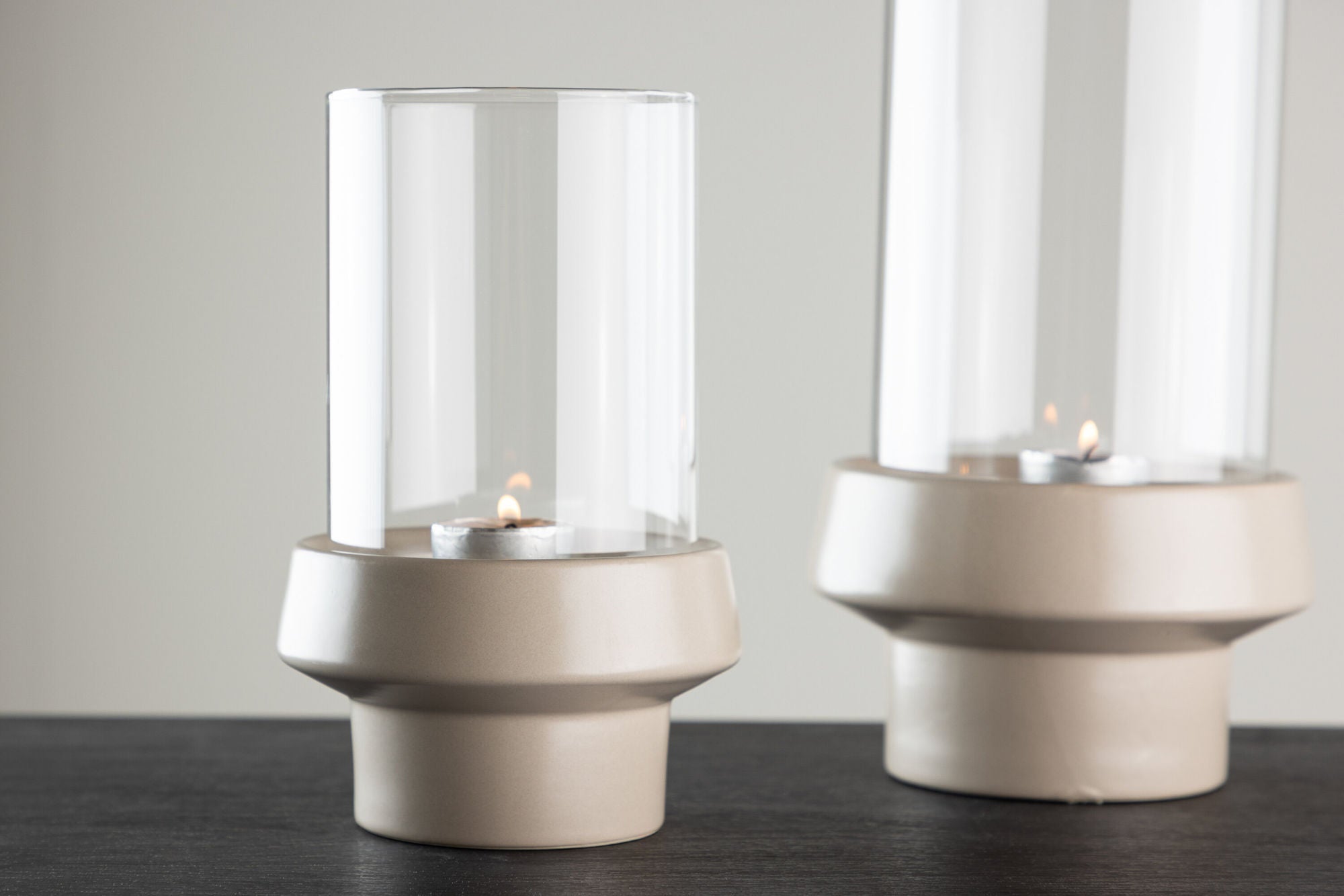 Venture Home Davida Lantern - Beige/Clear Glass - 13*H20cm