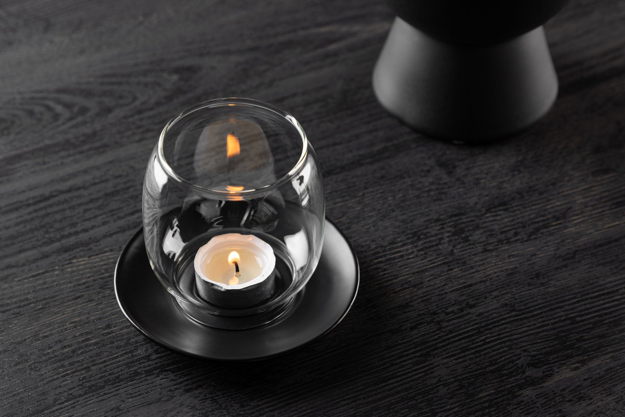 Venture Home Archy Lantern - Matte Black/Clear Glass - 12*H10cm