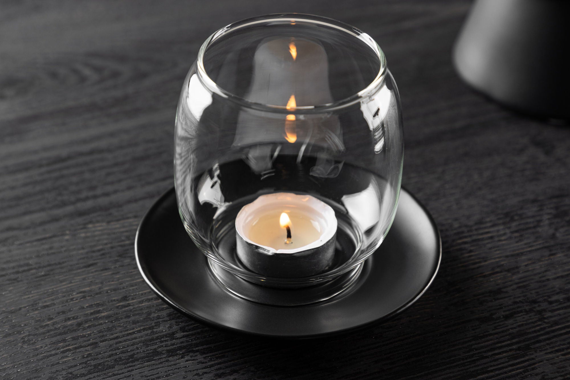 Venture Home Archy Lantern - Matte Black/Clear Glass - 12*H10cm