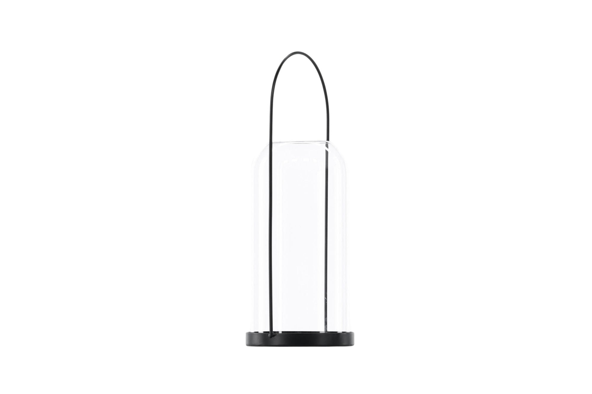 Venture Home Flora Lantern -  Black/Clear Glass -  H35*13cm