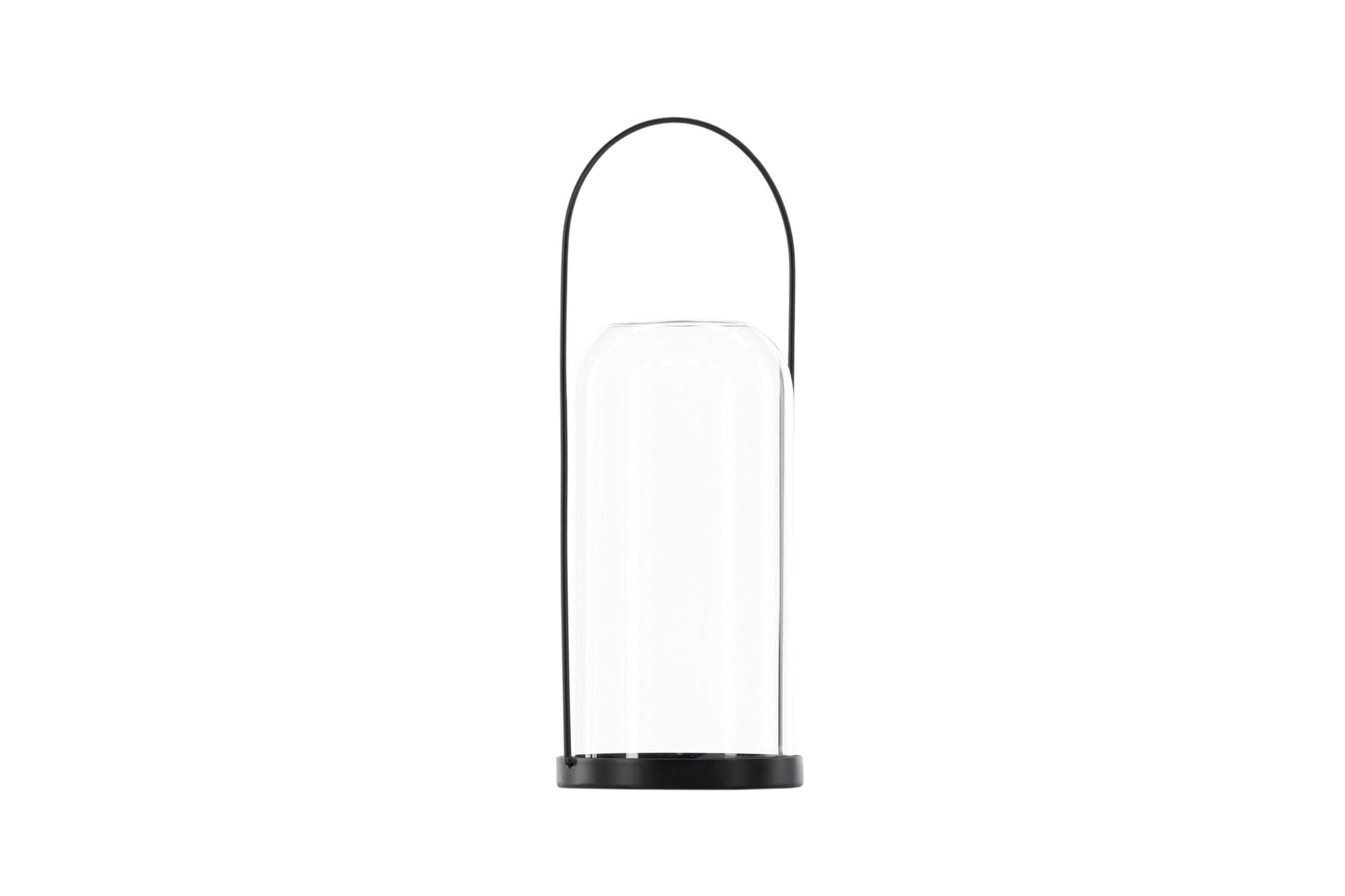 Venture Home Flora Lantern -  Black/Clear Glass -  H35*13cm