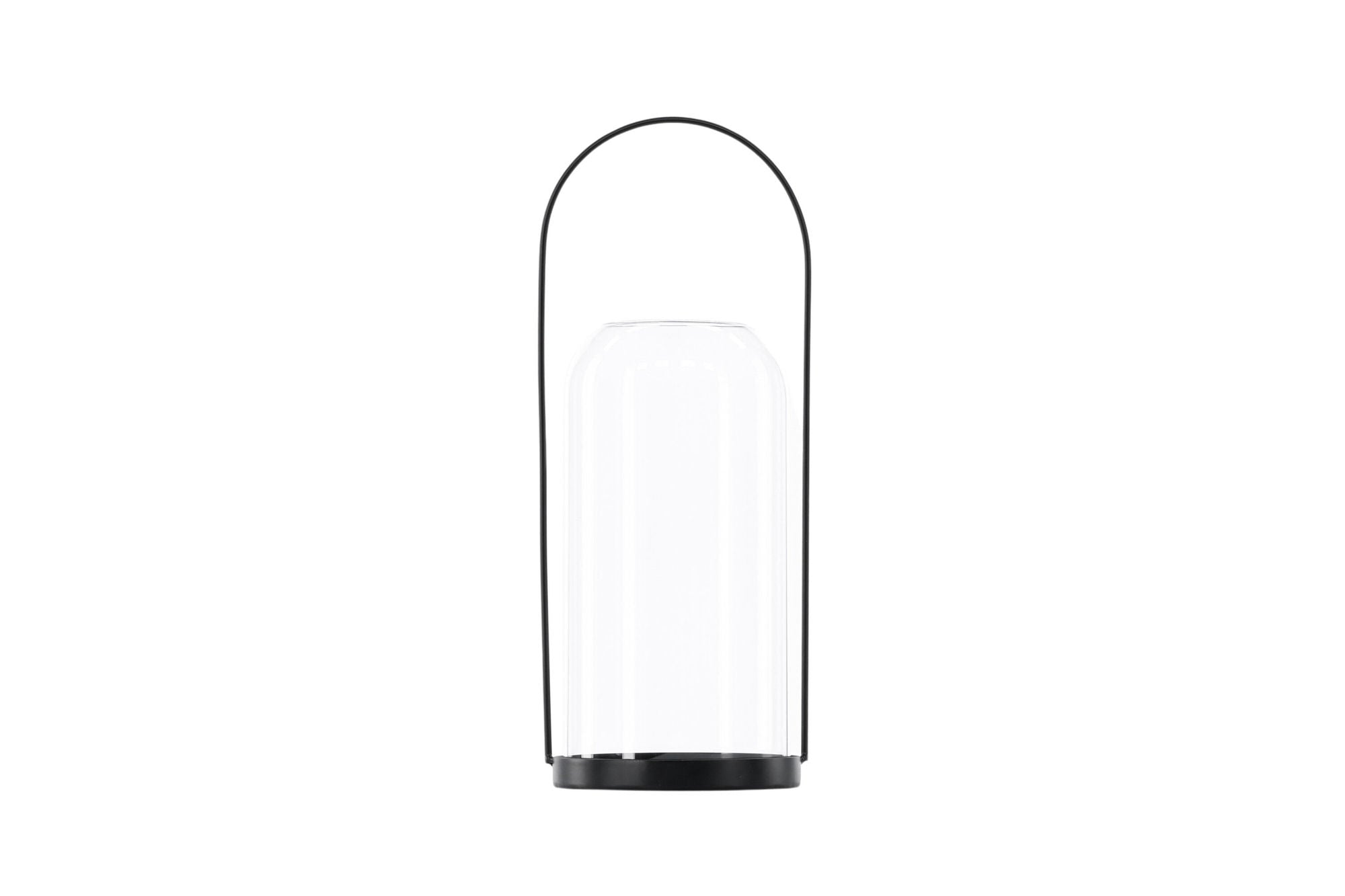 Venture Home Flora Lantern -  Black/Clear Glass -  H35*13cm