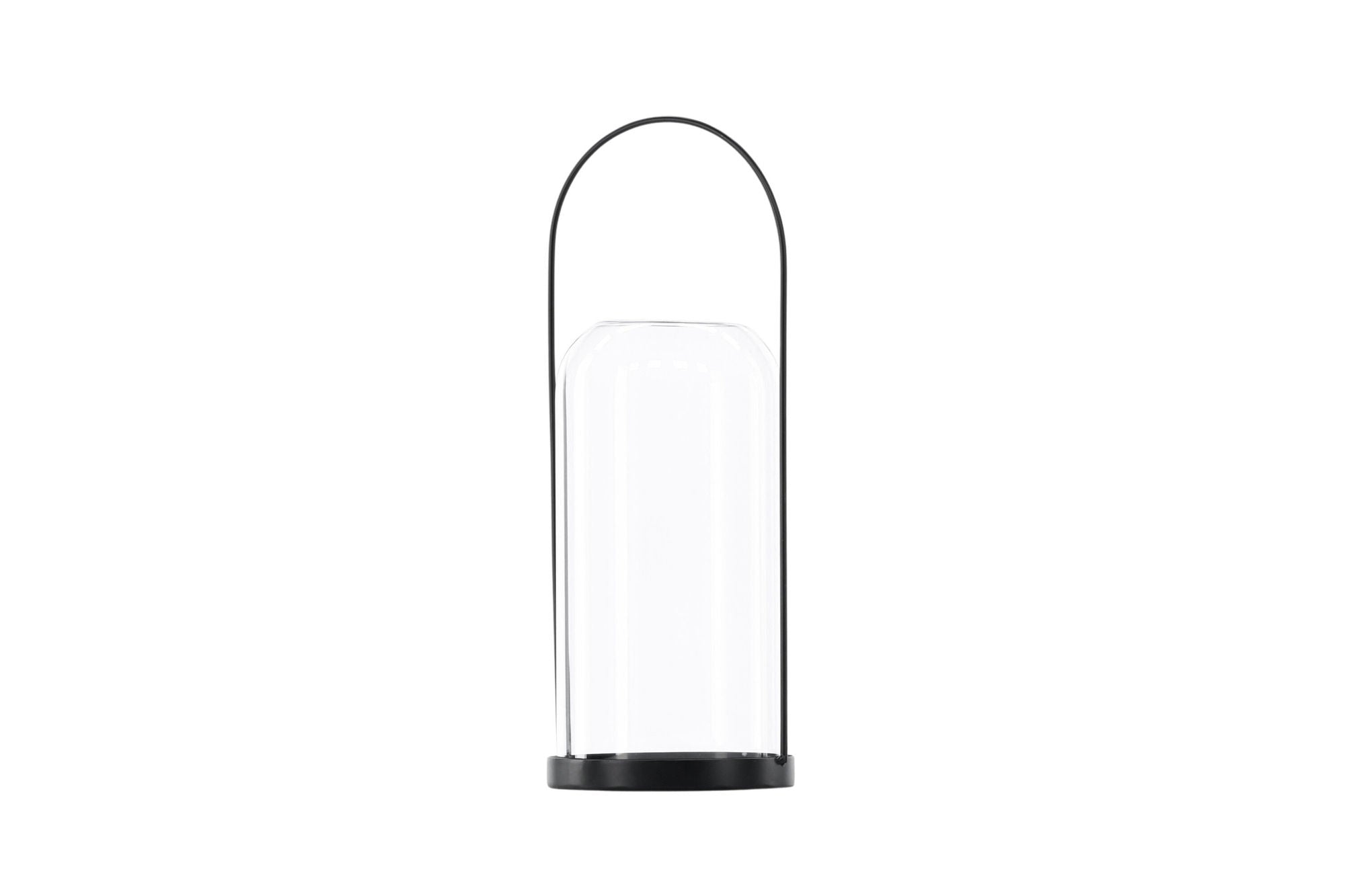 Venture Home Flora Lantern -  Black/Clear Glass -  H35*13cm
