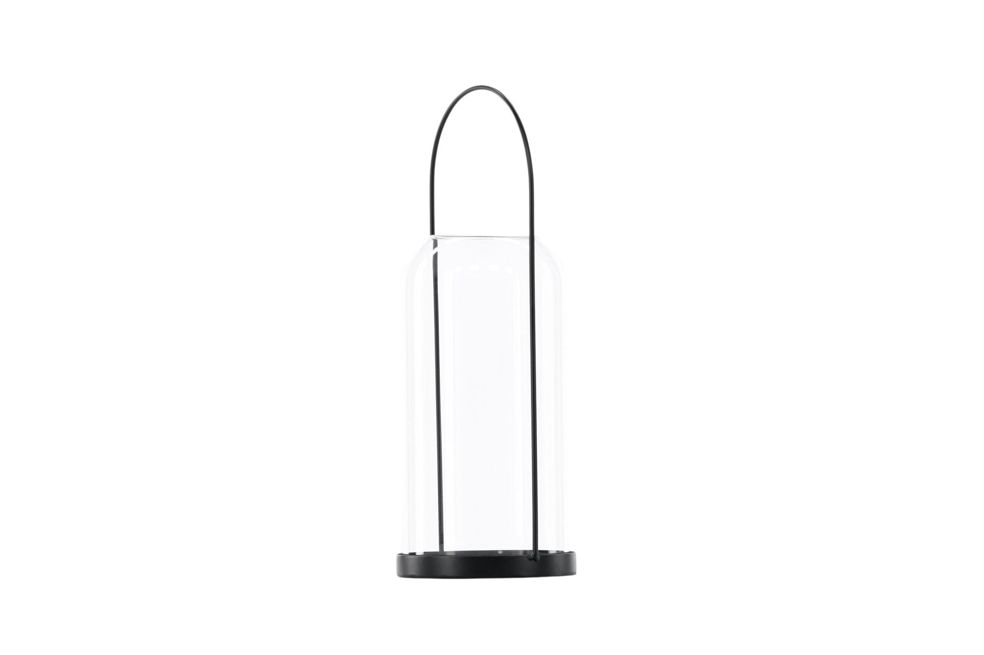 Venture Home Flora Lantern -  Black/Clear Glass -  H35*13cm