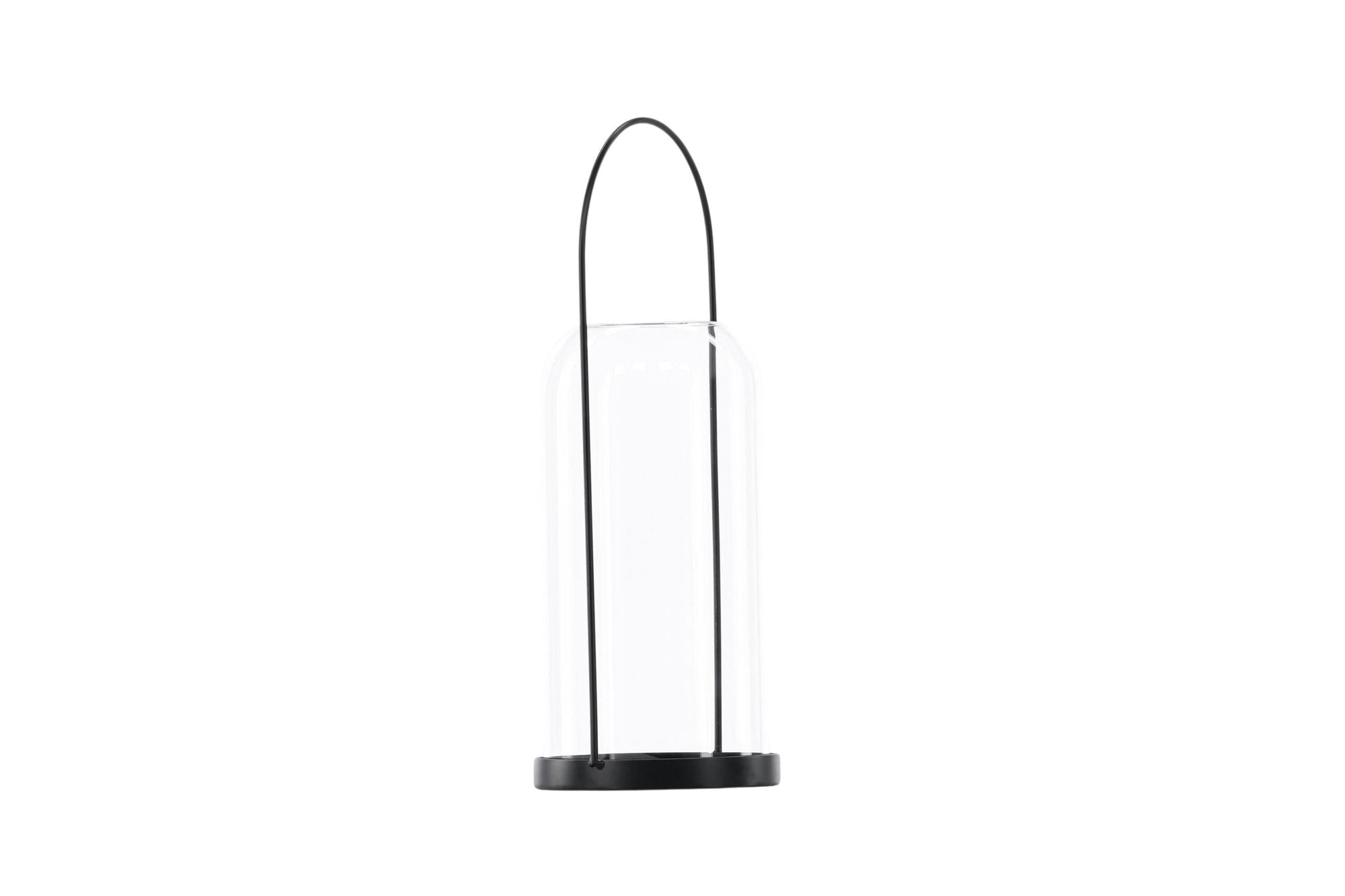 Venture Home Flora Lantern -  Black/Clear Glass -  H35*13cm
