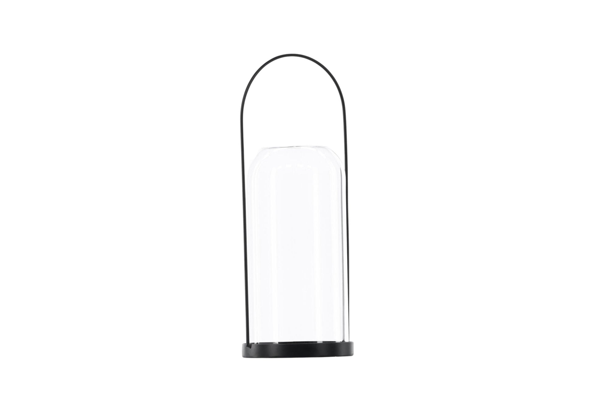 Venture Home Flora Lantern -  Black/Clear Glass -  H35*13cm