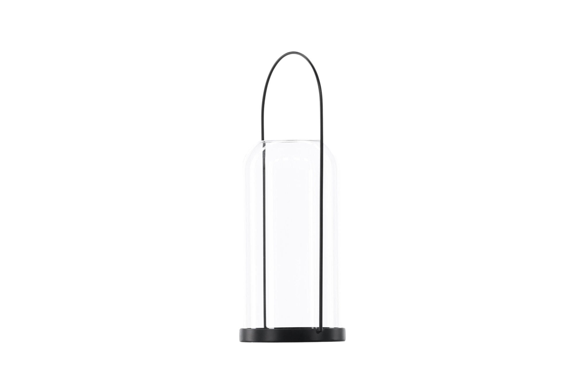 Venture Home Flora Lantern -  Black/Clear Glass -  H35*13cm