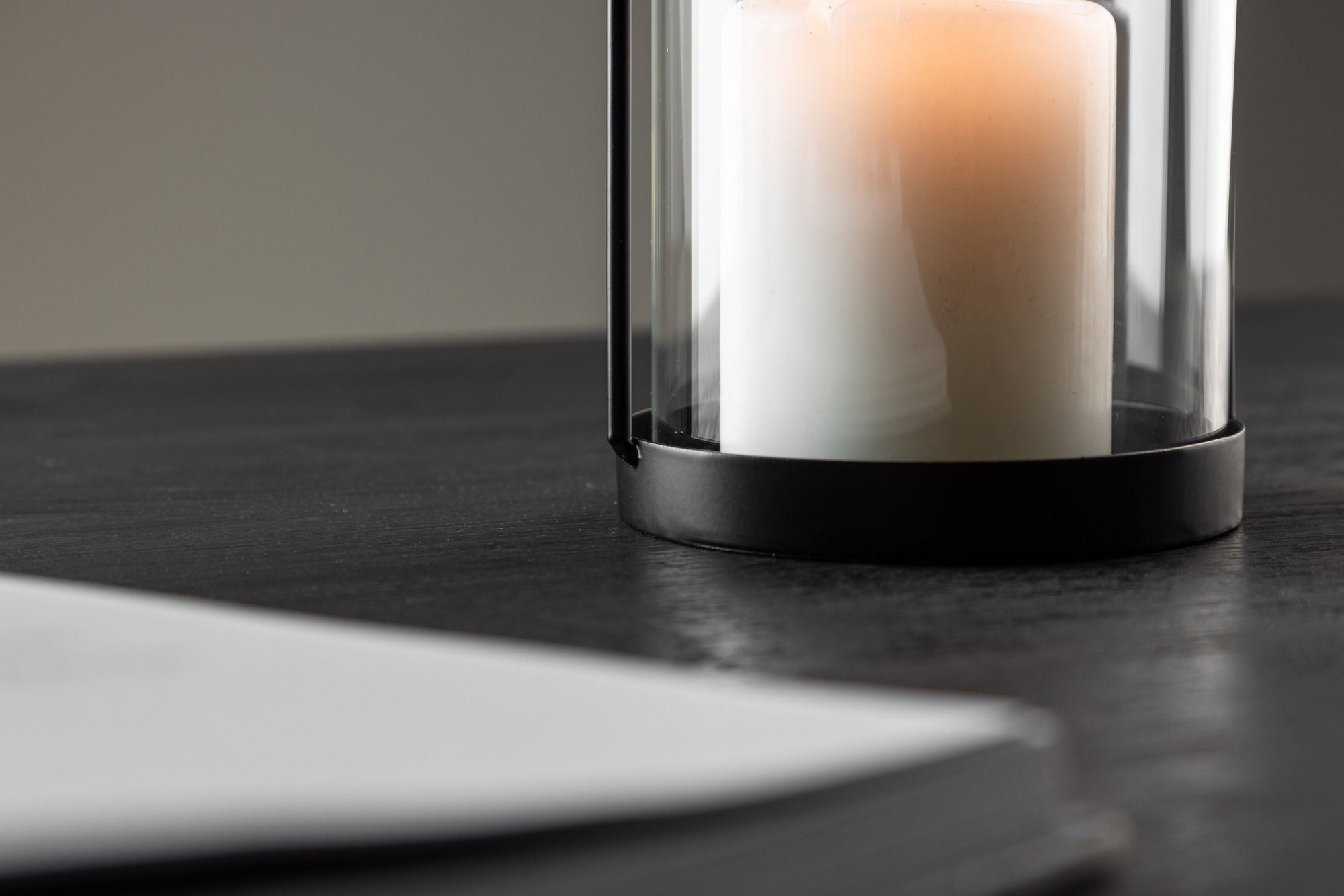 Venture Home Flora Lantern -  Black/Clear Glass -  H25*11cm