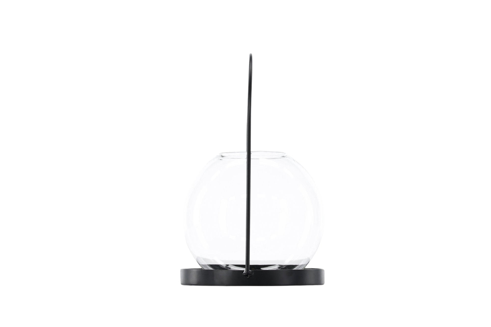 Venture Home Flora Lantern -  Black/Clear Glass -  H22*14cm