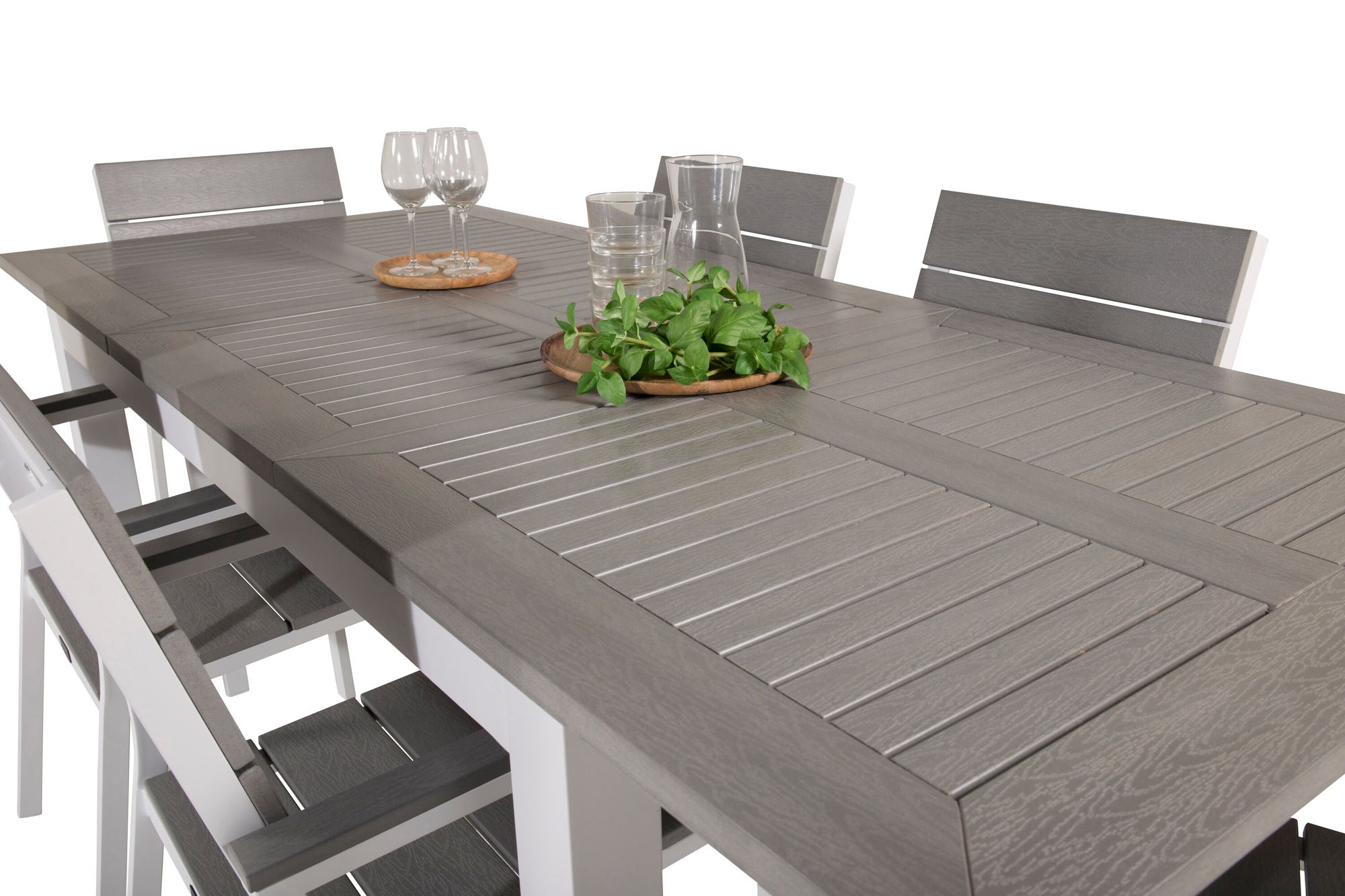 Venture Home Albany spisebord 152/210*90 - White Alu / Grey Aintwood+Levels stol (stackable) - White Alu / Grey Aintwood_6