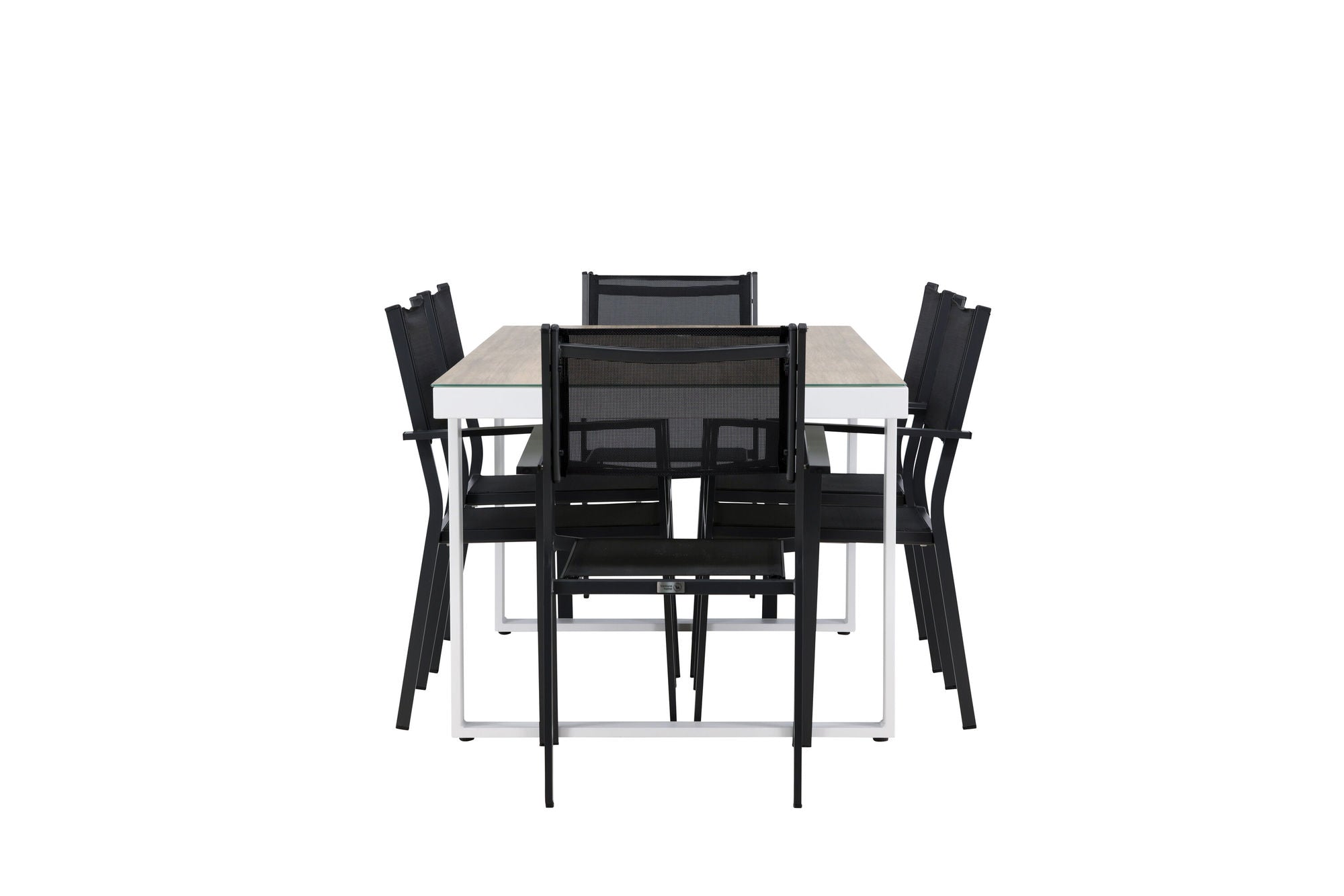Venture Home Merlo spisebord - White/Whitewash +Copacabana Stacking stol - Black/Black - Ersätter 4131-408 _6