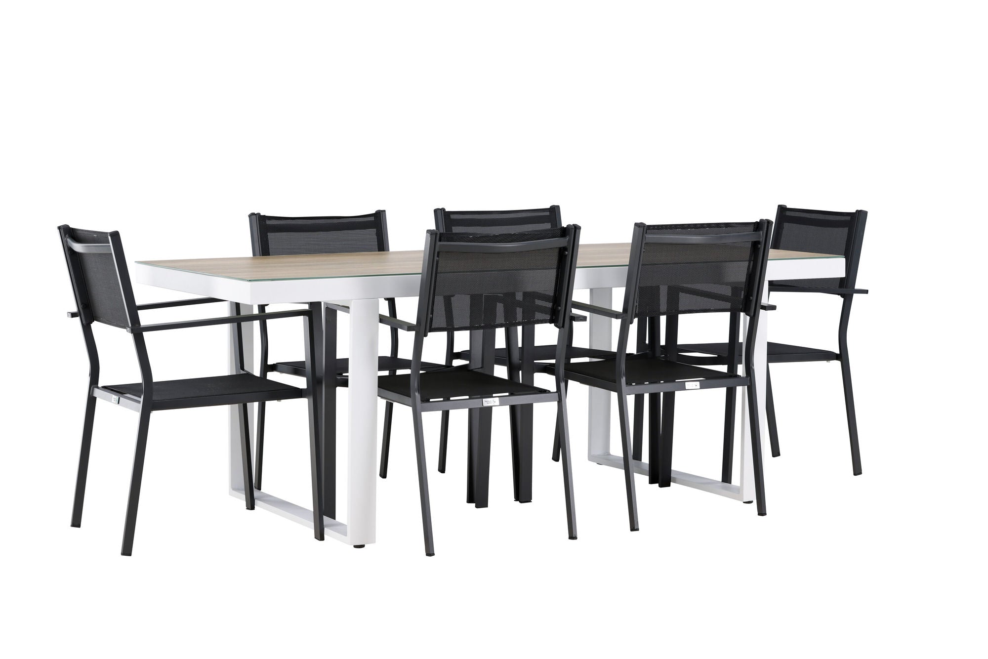 Venture Home Merlo spisebord - White/Whitewash +Copacabana Stacking stol - Black/Black - Ersätter 4131-408 _6