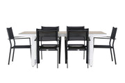 Venture Home Merlo spisebord - White/Whitewash +Copacabana Stacking stol - Black/Black - Ersätter 4131-408 _6