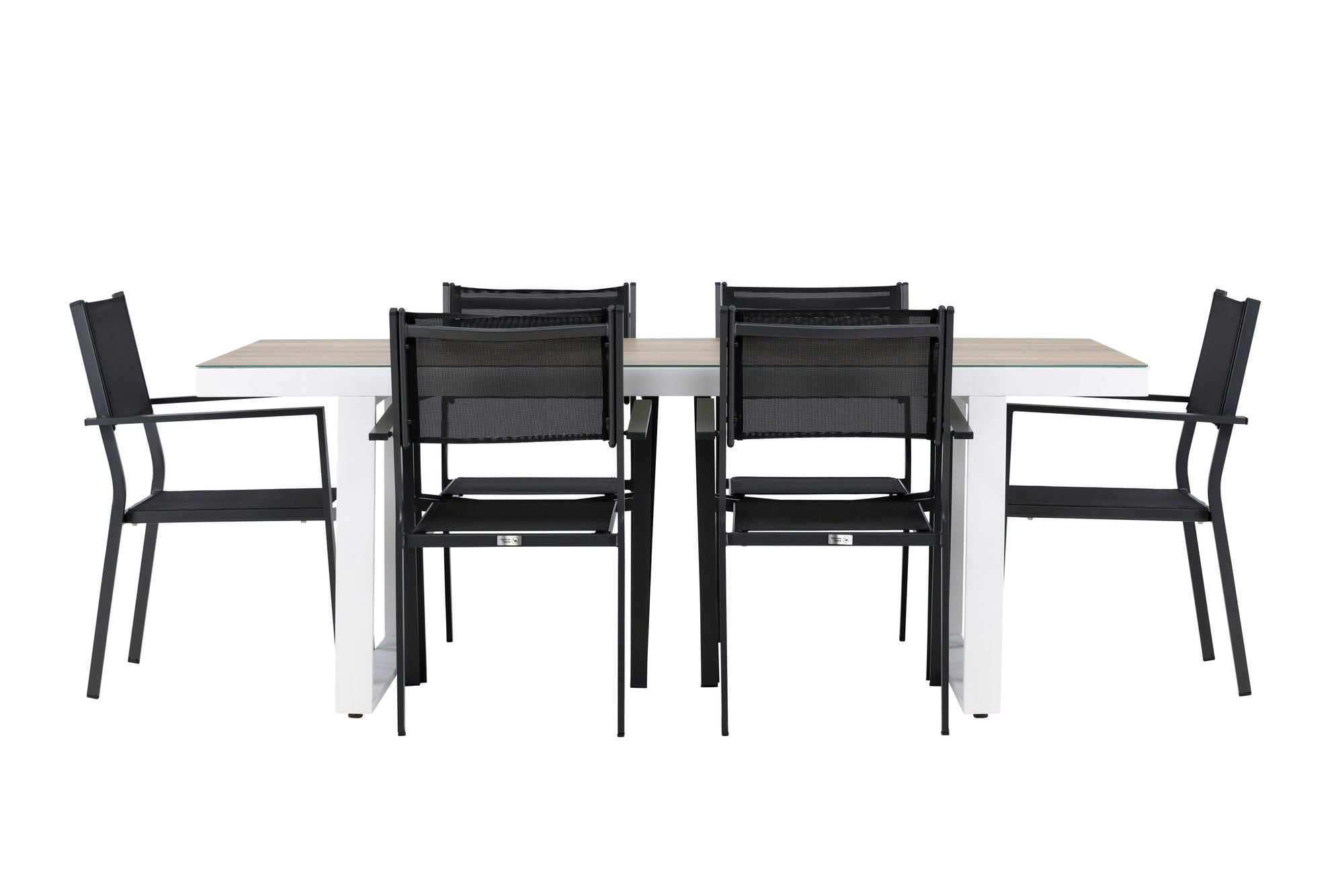 Venture Home Merlo spisebord - White/Whitewash +Copacabana Stacking stol - Black/Black - Ersätter 4131-408 _6