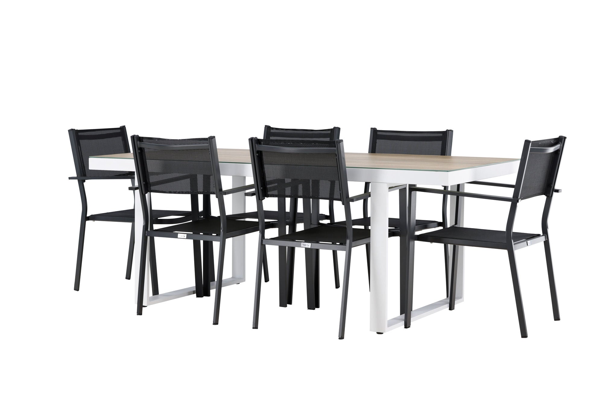 Venture Home Merlo spisebord - White/Whitewash +Copacabana Stacking stol - Black/Black - Ersätter 4131-408 _6