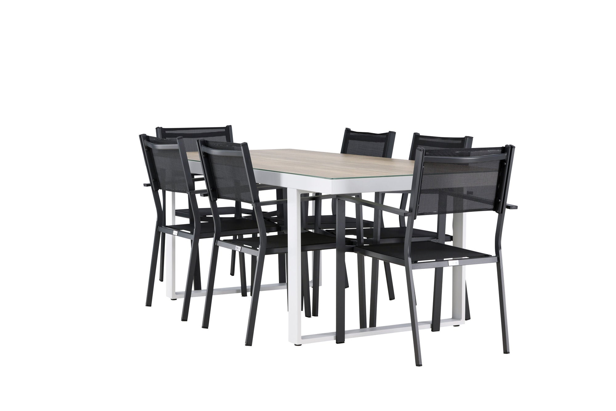 Venture Home Merlo spisebord - White/Whitewash +Copacabana Stacking stol - Black/Black - Ersätter 4131-408 _6