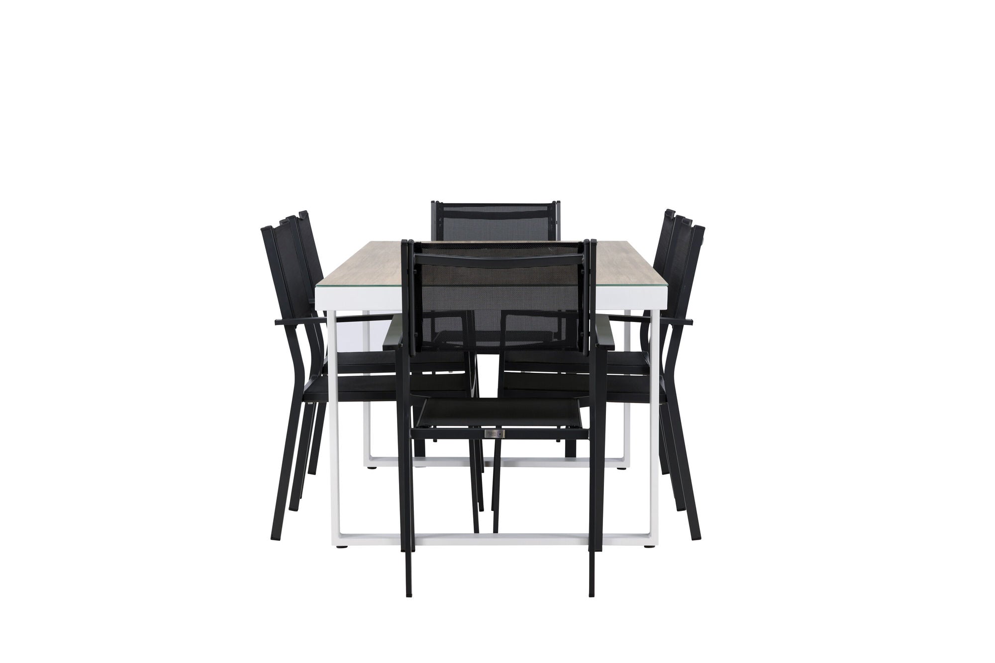 Venture Home Merlo spisebord - White/Whitewash +Copacabana Stacking stol - Black/Black - Ersätter 4131-408 _6