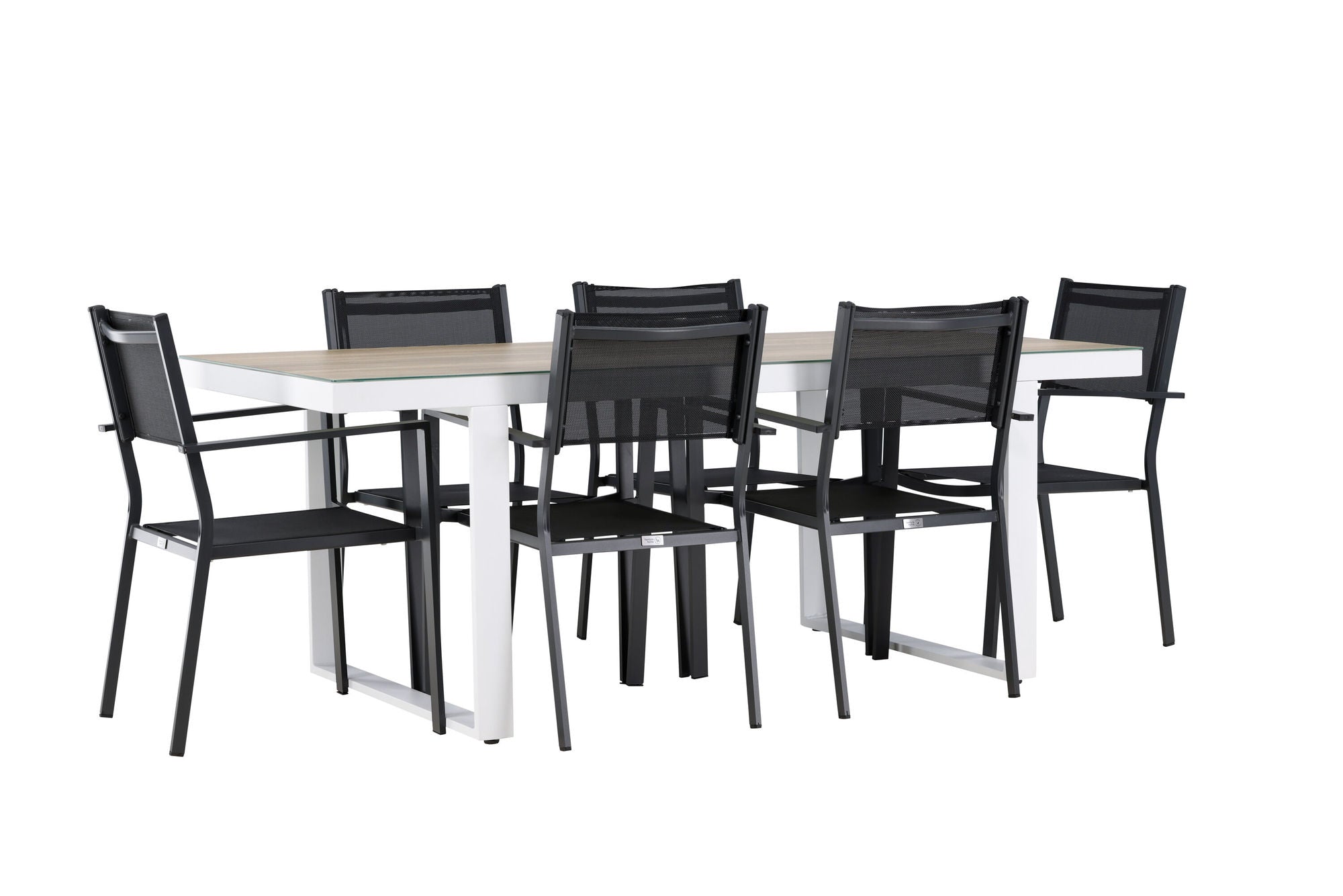 Venture Home Merlo spisebord - White/Whitewash +Copacabana Stacking stol - Black/Black - Ersätter 4131-408 _6