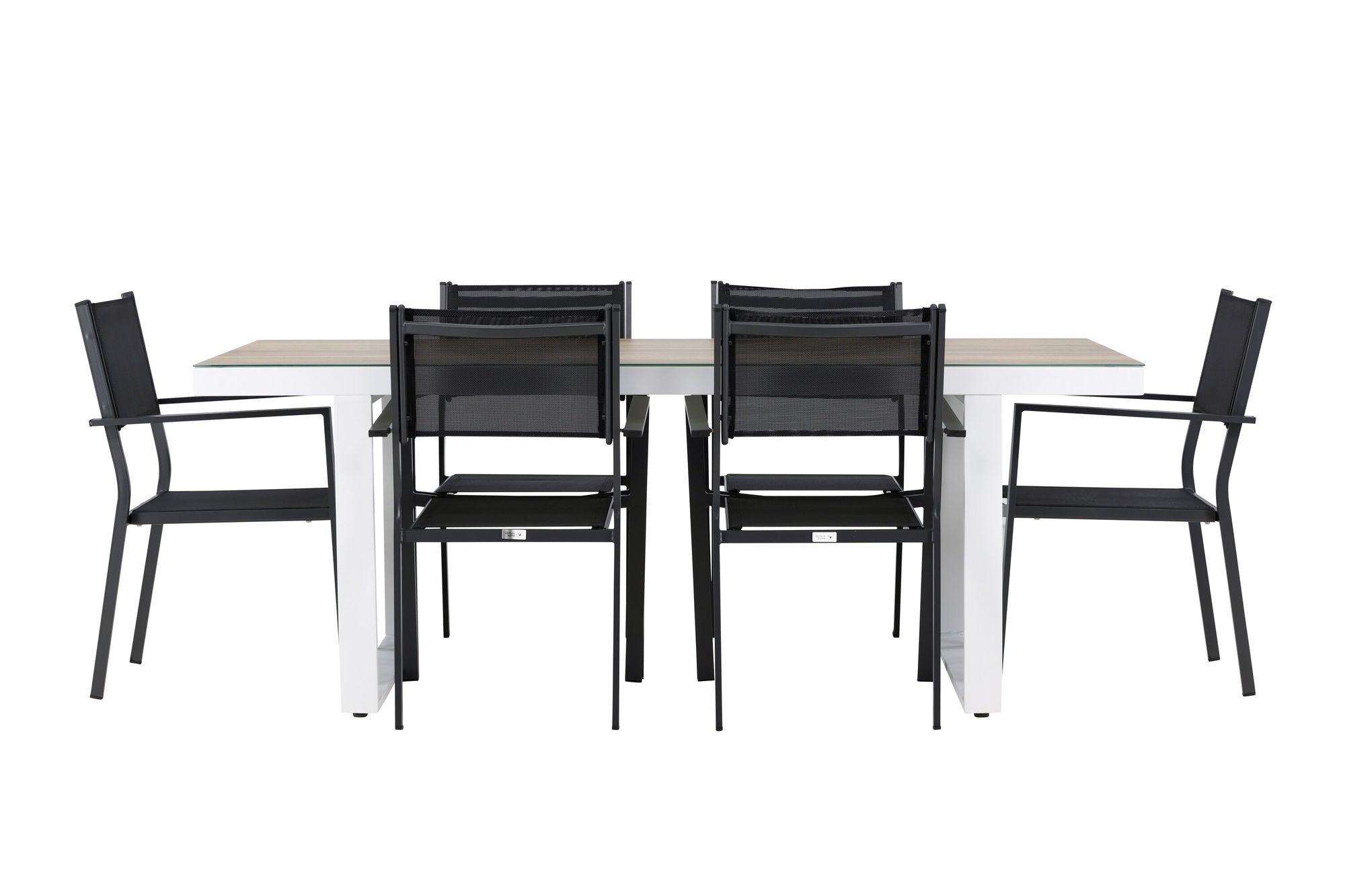 Venture Home Merlo spisebord - White/Whitewash +Copacabana Stacking stol - Black/Black - Ersätter 4131-408 _6