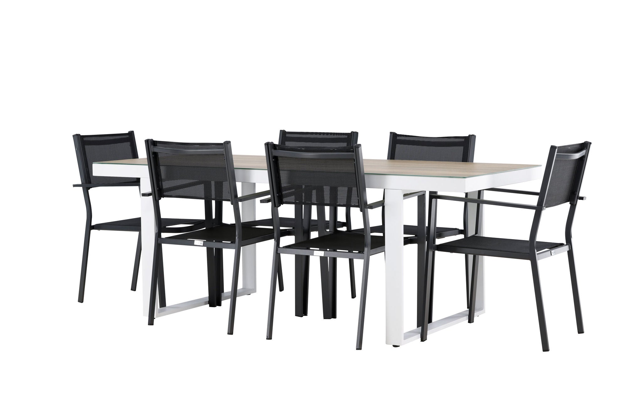 Venture Home Merlo spisebord - White/Whitewash +Copacabana Stacking stol - Black/Black - Ersätter 4131-408 _6