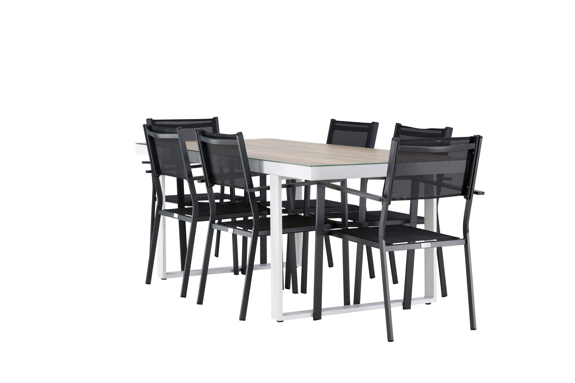 Venture Home Merlo spisebord - White/Whitewash +Copacabana Stacking stol - Black/Black - Ersätter 4131-408 _6