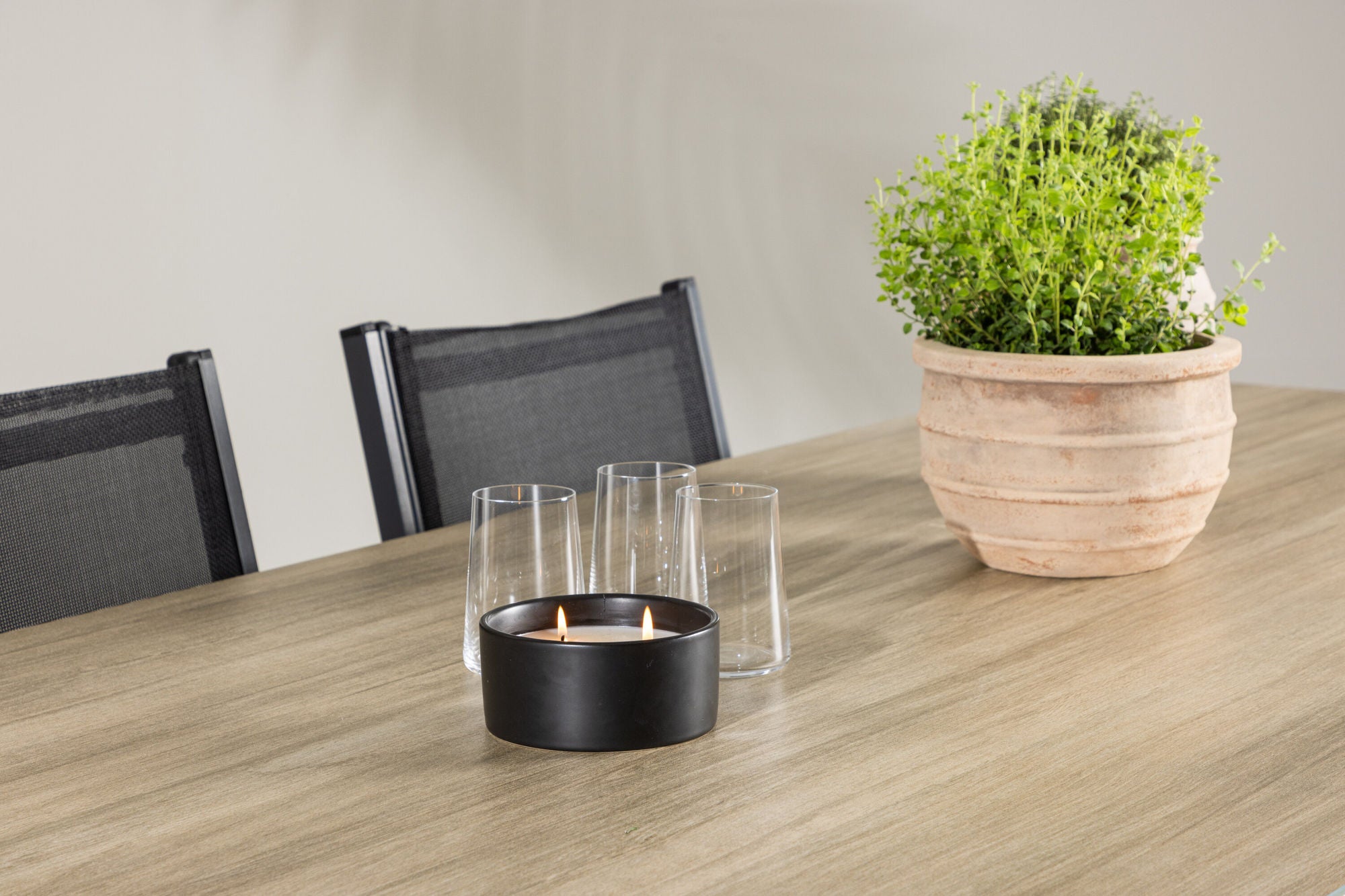 Venture Home Merlo spisebord - White/Whitewash +Copacabana Stacking stol - Black/Black - Ersätter 4131-408 _6