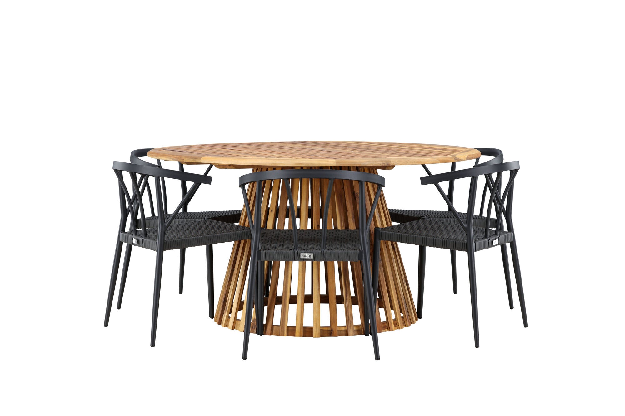 Venture Home Tucumán spisebord - Acacia ø120 +Stina - Spisebordsstol- Black - Alu/wicker - NEED Higher Seat hegiht! _6