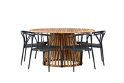 Venture Home Tucumán spisebord - Acacia ø120 +Stina - Spisebordsstol- Black - Alu/wicker - NEED Higher Seat hegiht! _6