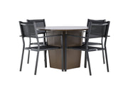 Venture Home Santa Fe spisebord ø120 - Roasty +Copacabana Stacking stol - Black/Black - Ersätter 4131-408 _4