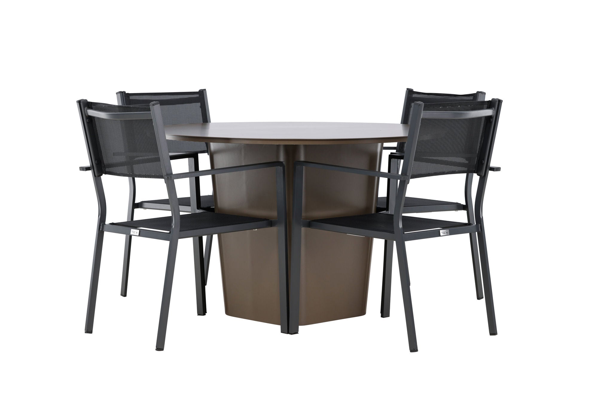 Venture Home Santa Fe spisebord ø120 - Roasty +Copacabana Stacking stol - Black/Black - Ersätter 4131-408 _4