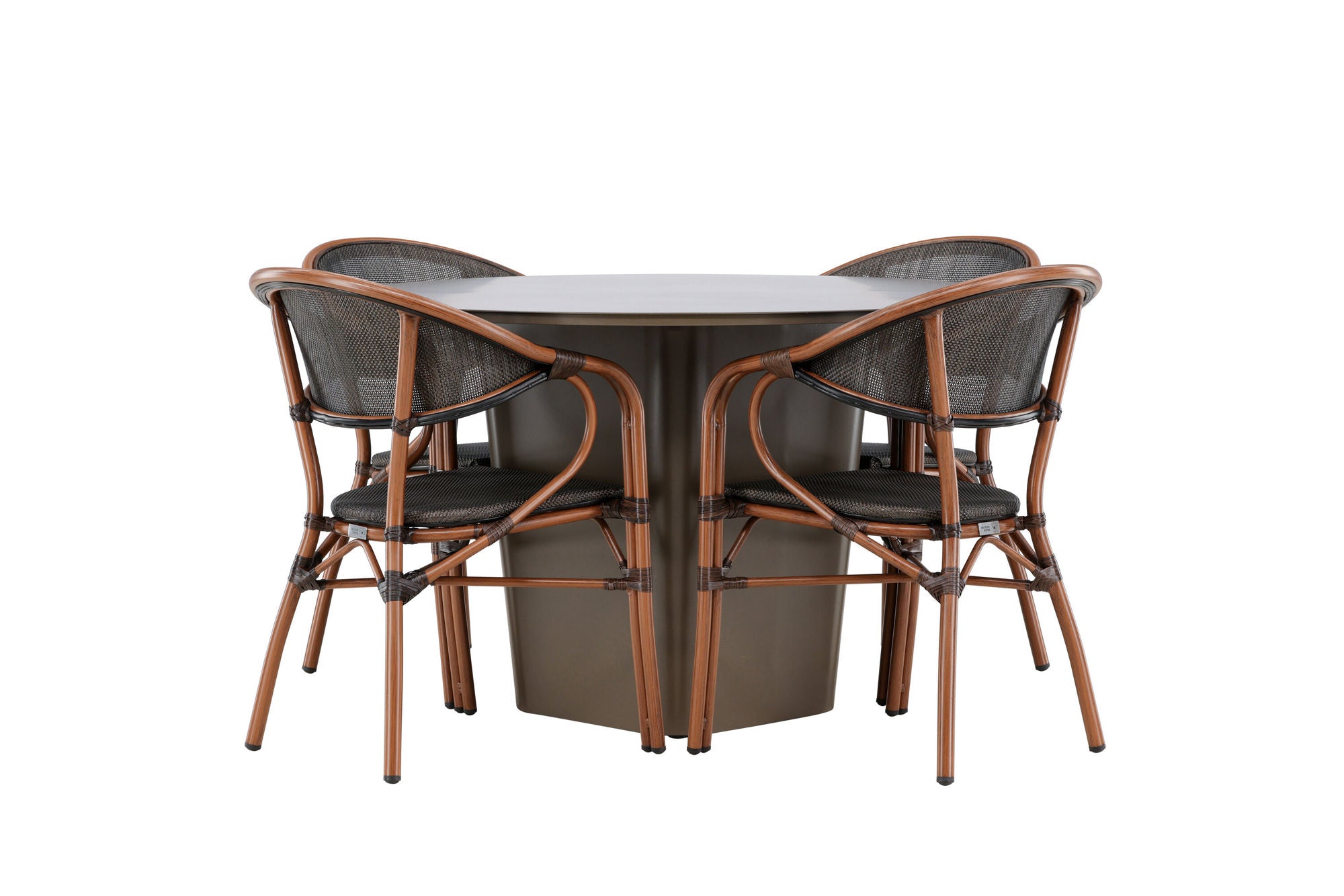 Venture Home Santa Fe spisebord ø120 - Roasty +Vila Real Caféchair 2-pack - Brown/Black _4