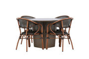 Venture Home Santa Fe spisebord ø120 - Roasty +Vila Real Caféchair 2-pack - Brown/Black _4