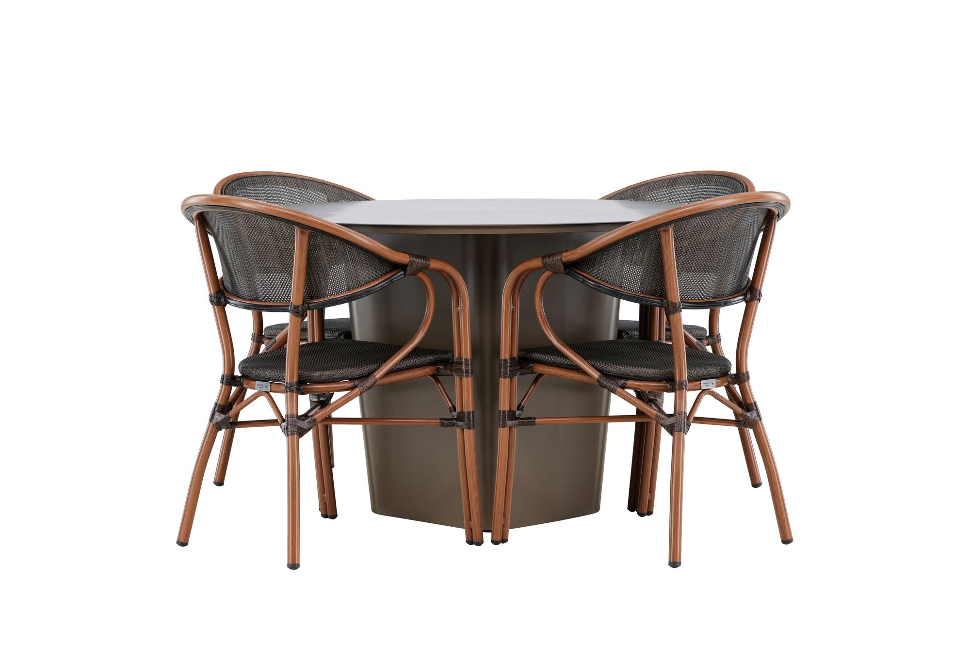 Venture Home Santa Fe spisebord ø120 - Roasty +Vila Real Caféchair 2-pack - Brown/Black _4