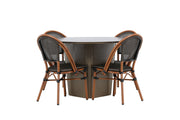 Venture Home Santa Fe spisebord ø120 - Roasty +Guarda Caféchair 2-pack - Brown/Black _4