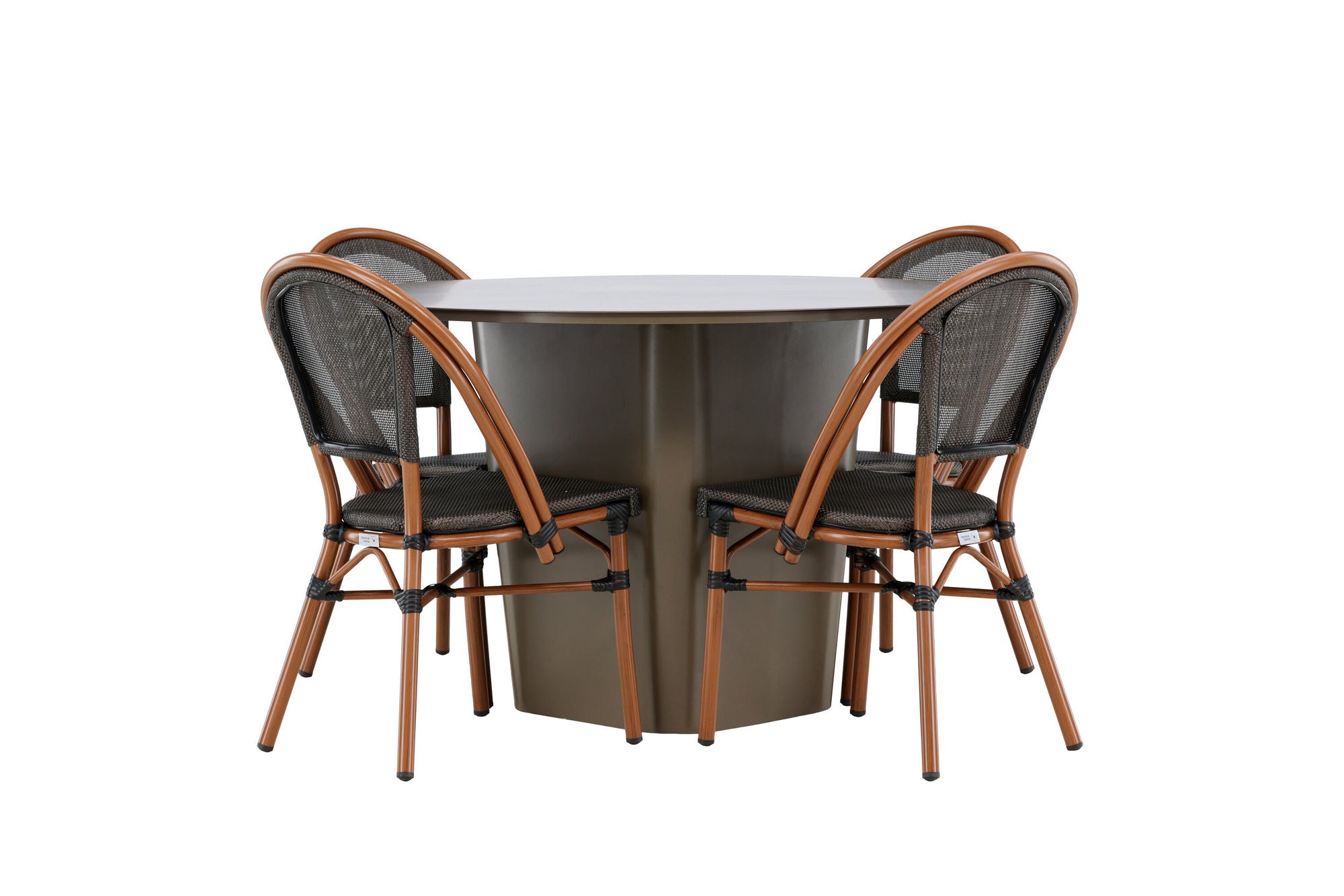 Venture Home Santa Fe spisebord ø120 - Roasty +Guarda Caféchair 2-pack - Brown/Black _4
