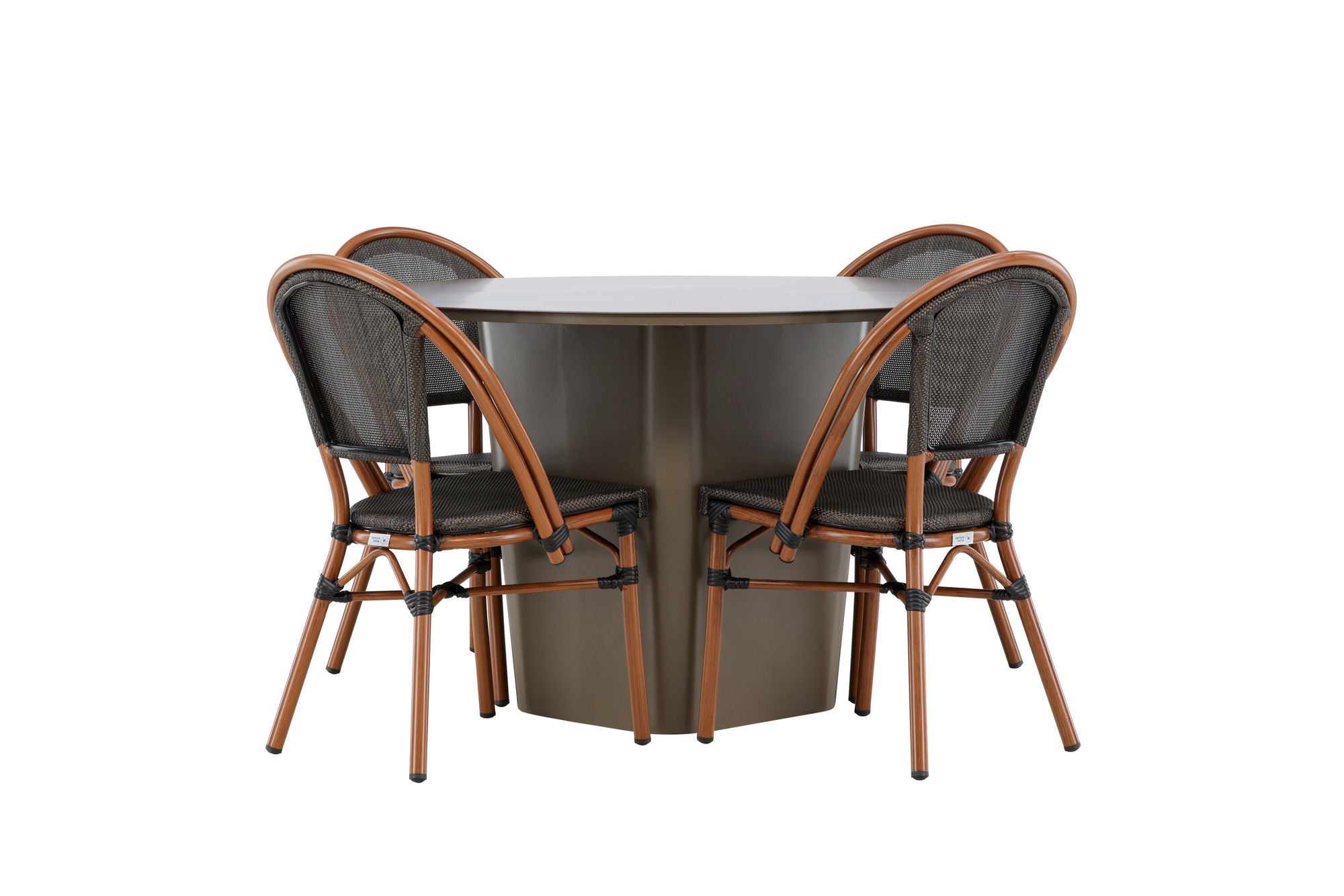 Venture Home Santa Fe spisebord ø120 - Roasty +Guarda Caféchair 2-pack - Brown/Black _4