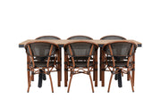 Venture Home Garcia Diningbord Alumnium - Brown / Rectangular 100*200* +Vila Real Caféchair 2-pack - Brown/Black _6