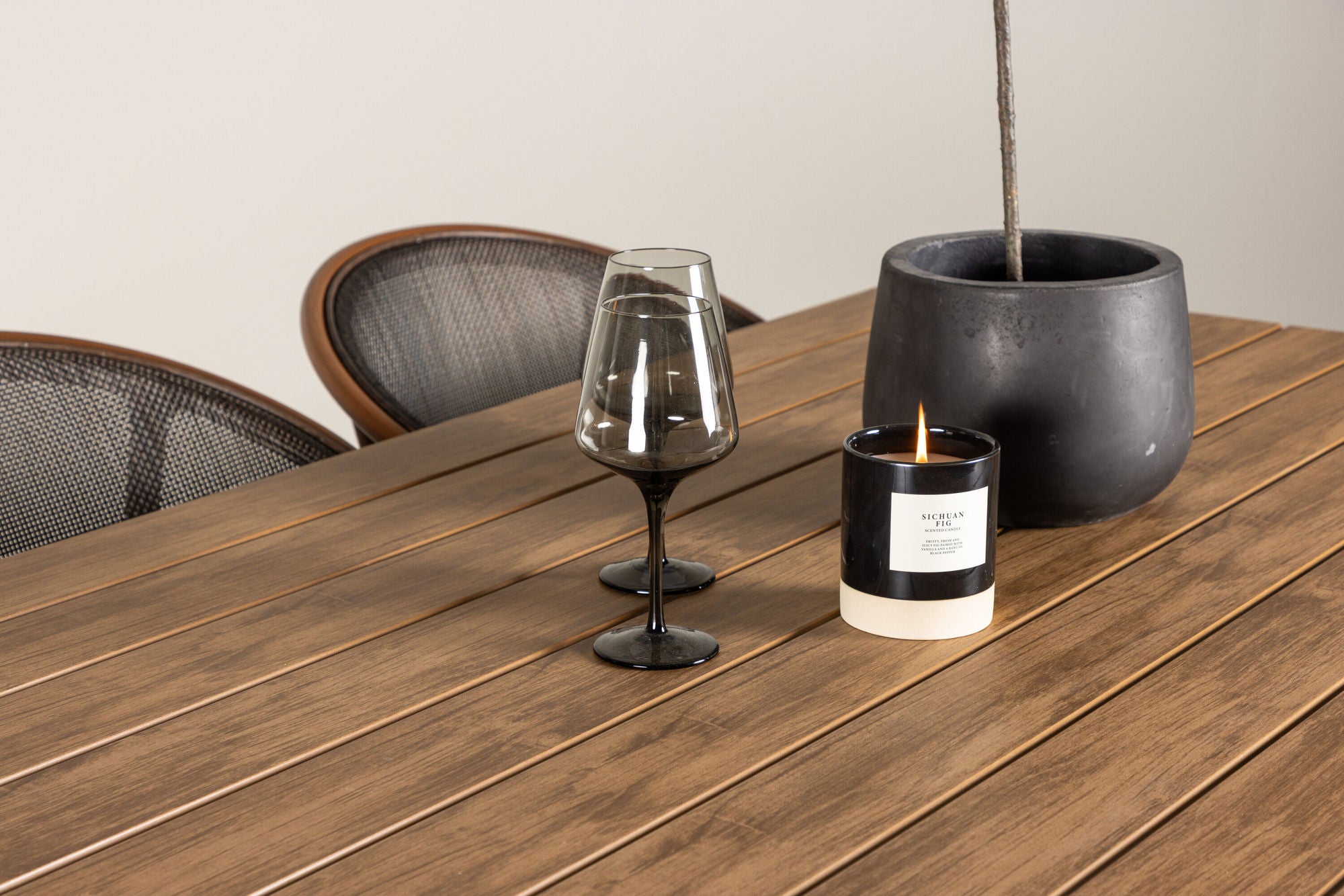 Venture Home Garcia Diningbord Alumnium - Brown / Rectangular 100*200* +Vila Real Caféchair 2-pack - Brown/Black _6