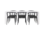 Venture Home Break spisebord - White / White Aintwood +Stina - Spisebordsstol- Black - Alu/wicker - NEED Higher Seat hegiht! _6