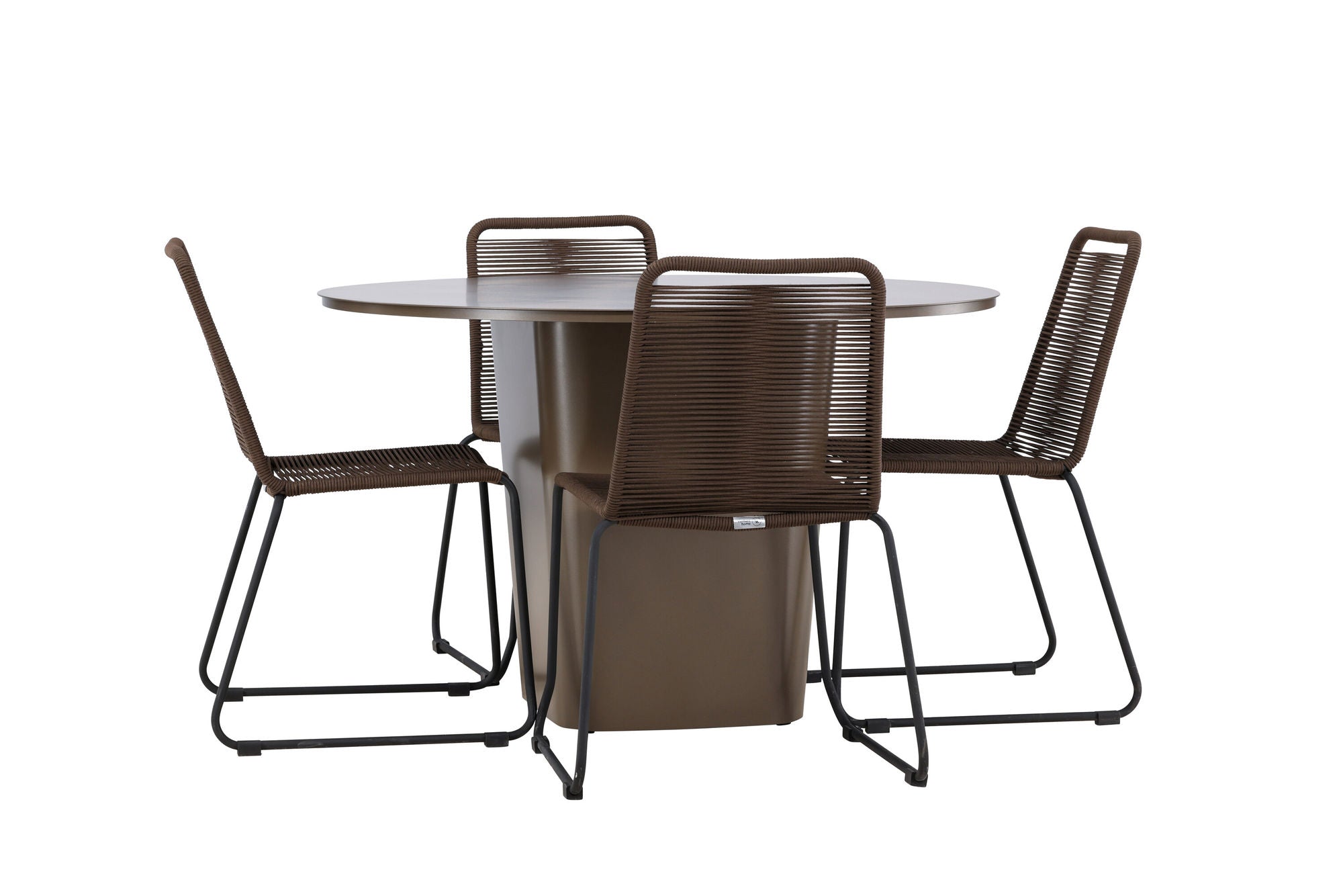 Venture Home Santa Fe spisebord ø120 - Roasty +Lindos Diningchair Aluminium - Black / _4