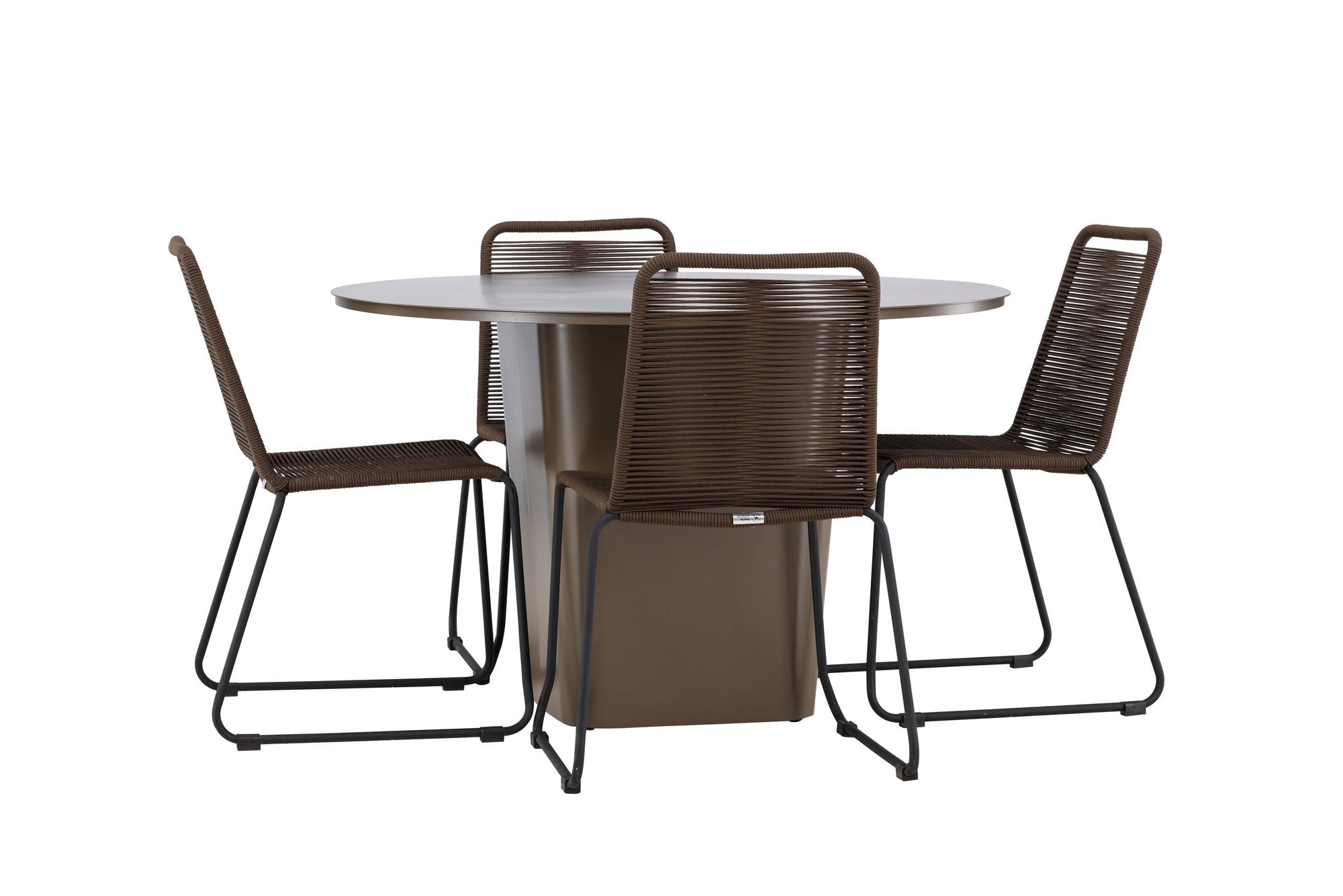 Venture Home Santa Fe spisebord ø120 - Roasty +Lindos Diningchair Aluminium - Black / _4