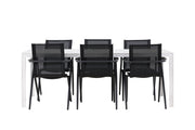 Venture Home Break spisebord - White / White Aintwood +Alina Spisebordsstol - Black Alu / Black Textilene _6