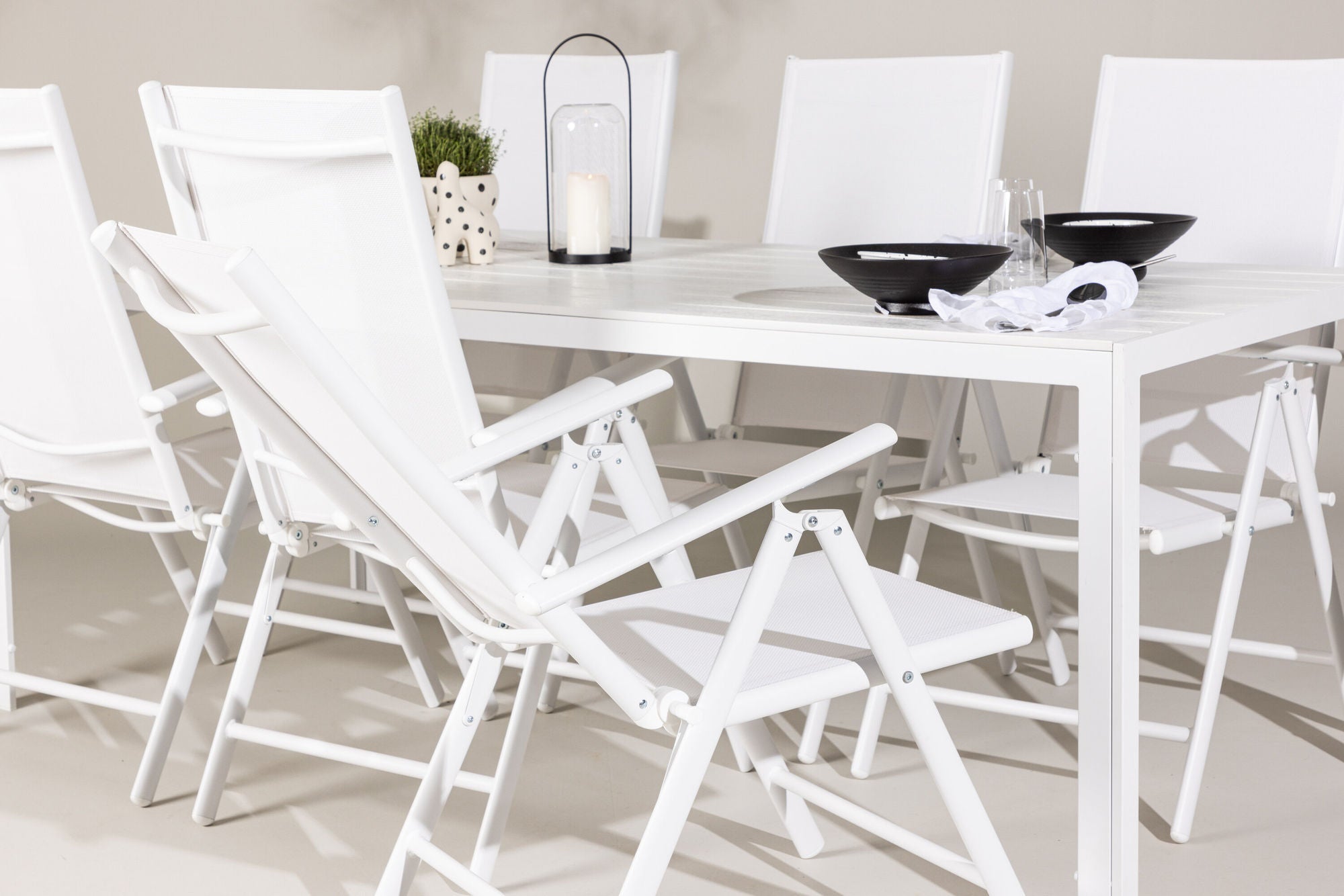 Venture Home Break spisebord - White / White Aintwood +Break Diningchair Alumnium - White / Textilene _6