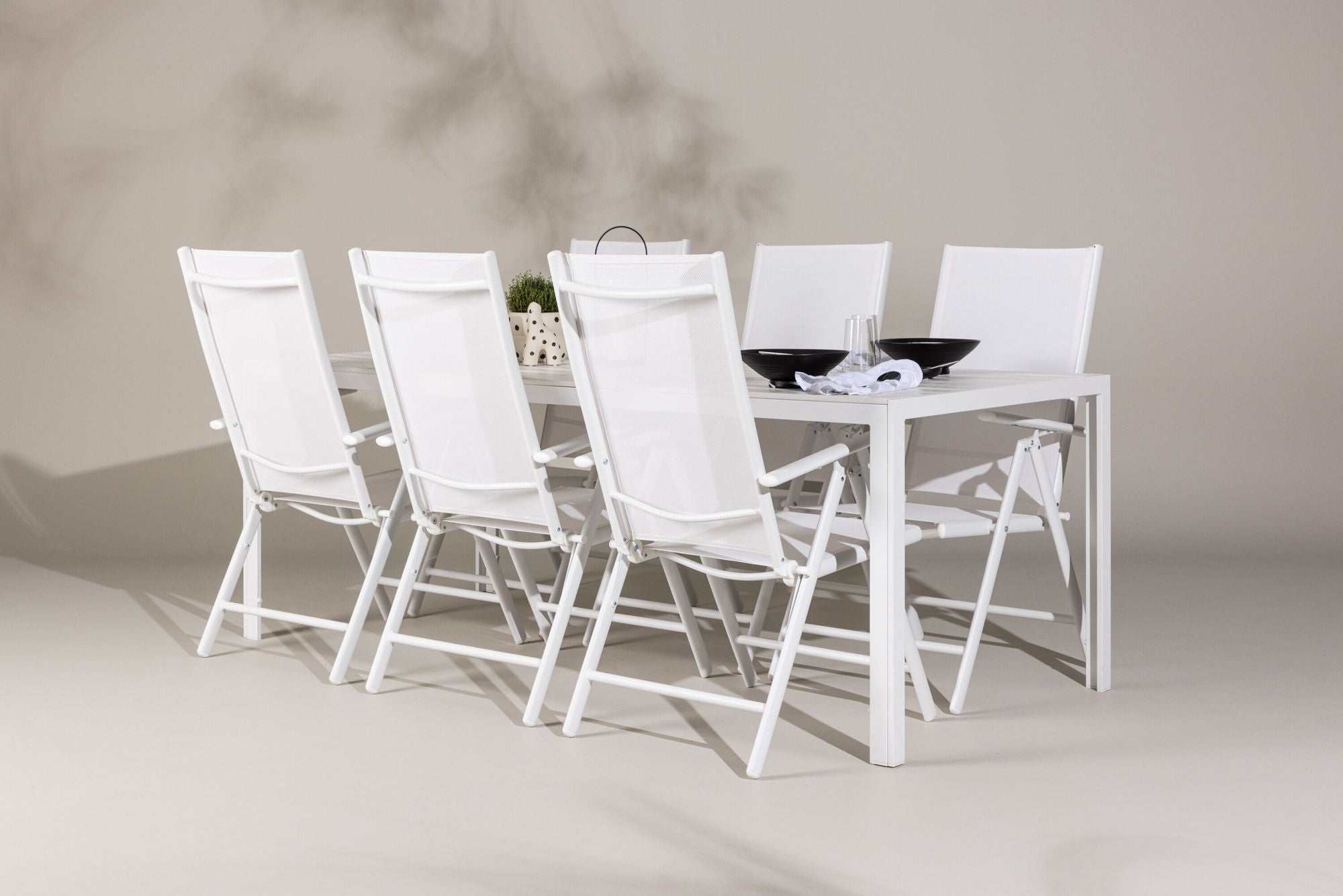 Venture Home Break spisebord - White / White Aintwood +Break Diningchair Alumnium - White / Textilene _6