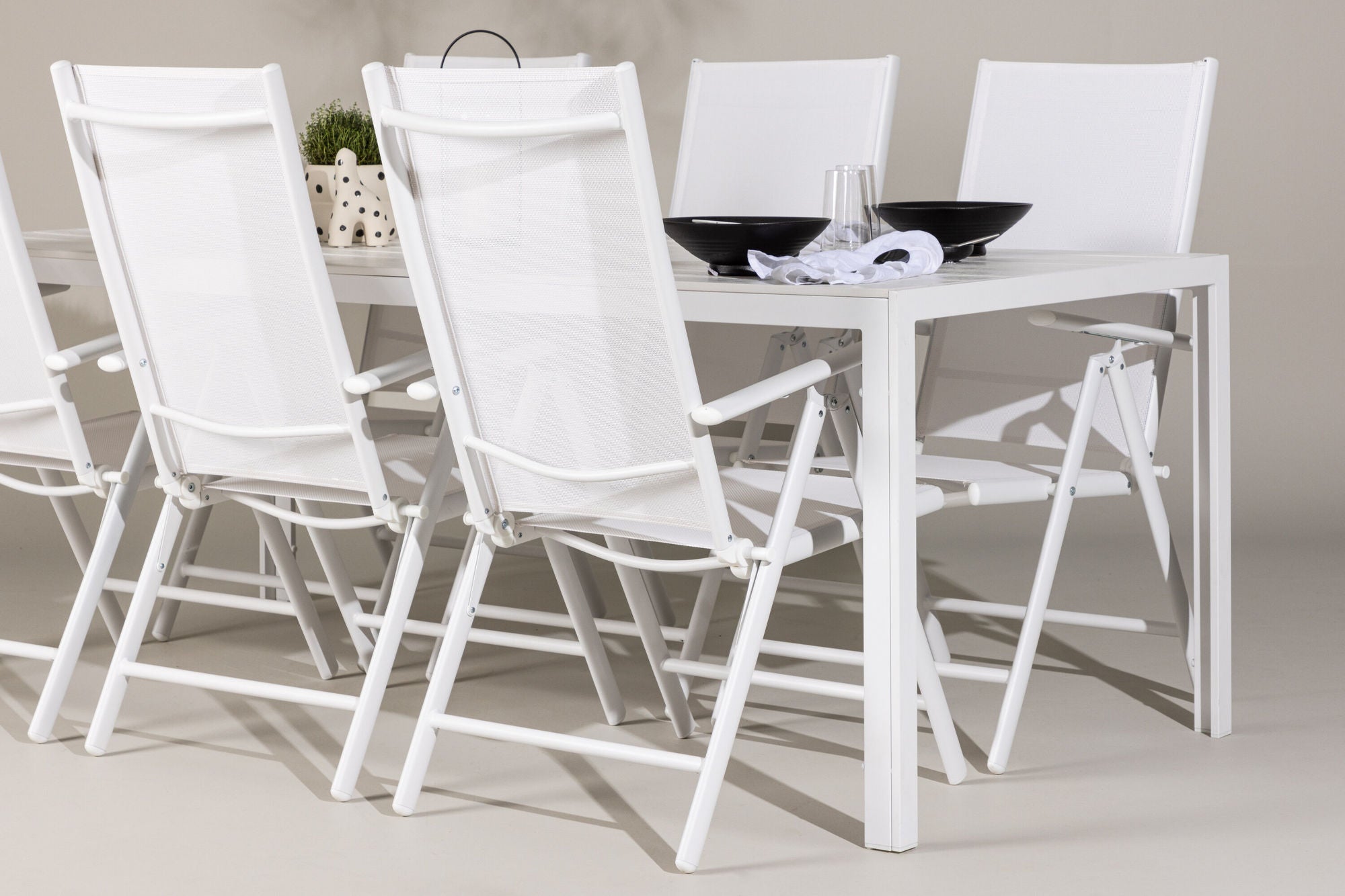Venture Home Break spisebord - White / White Aintwood +Break Diningchair Alumnium - White / Textilene _6