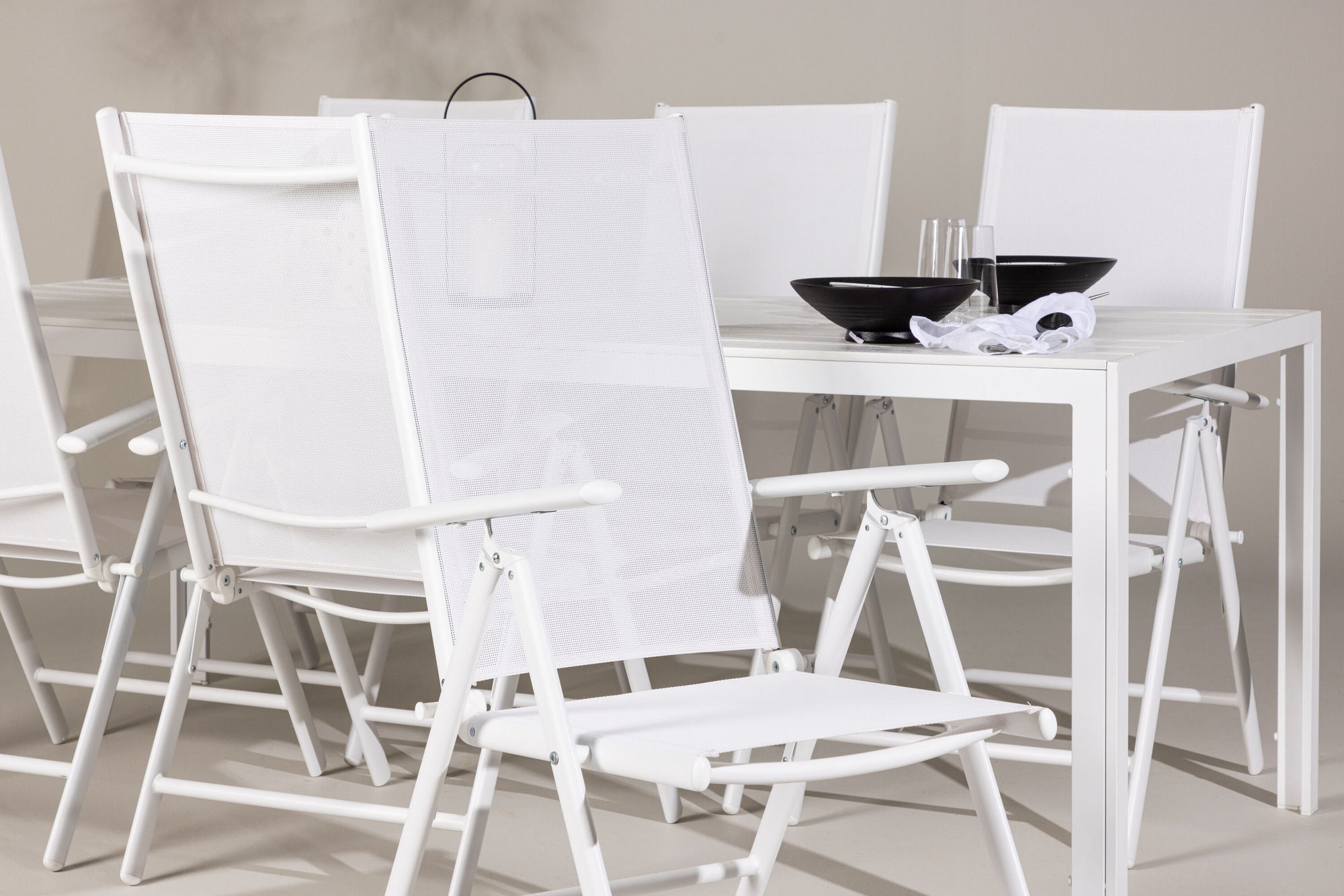 Venture Home Break spisebord - White / White Aintwood +Break Diningchair Alumnium - White / Textilene _6