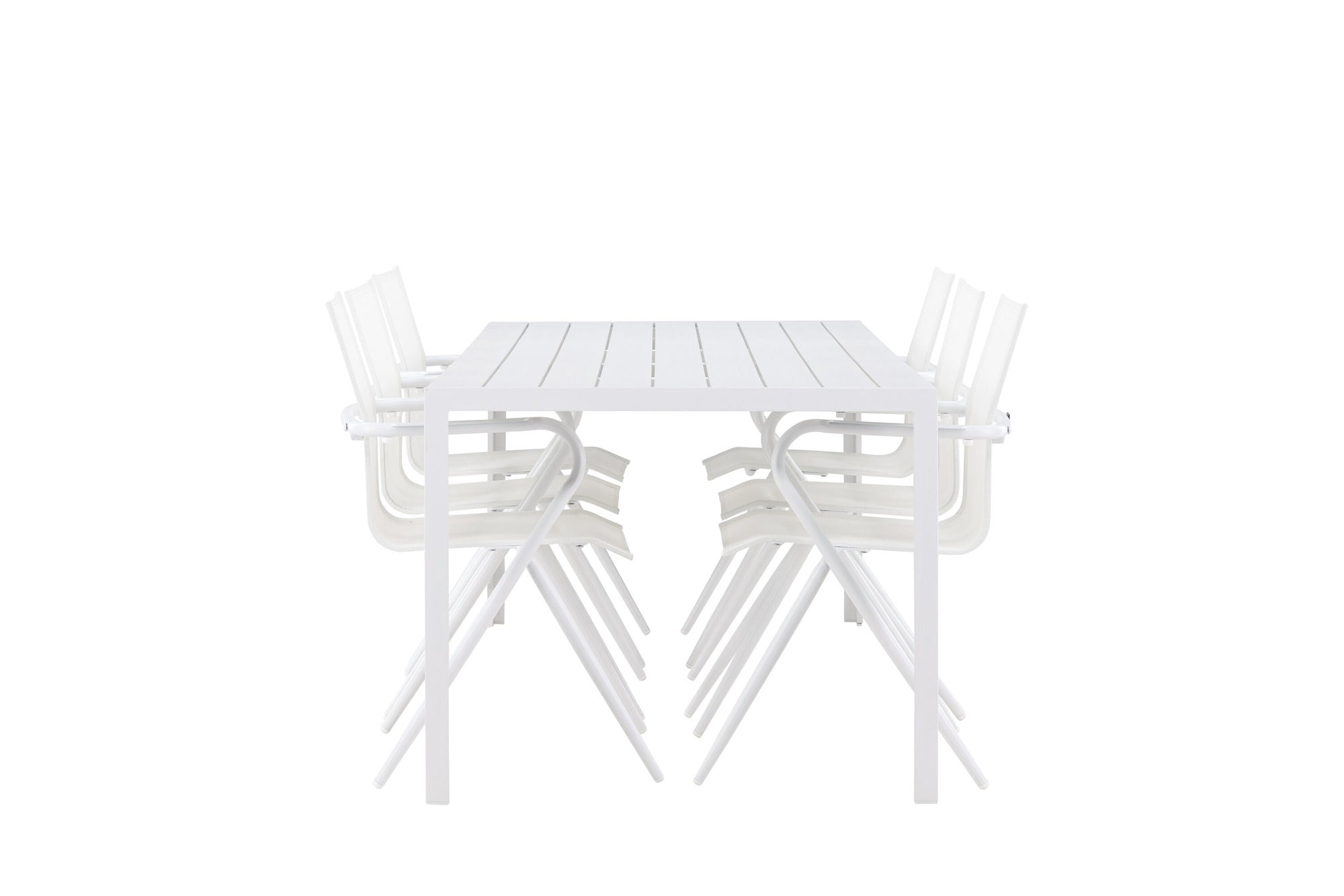 Venture Home Break spisebord - White / White Aintwood +Alina Spisebordsstol - white Alu / White Textilene _6